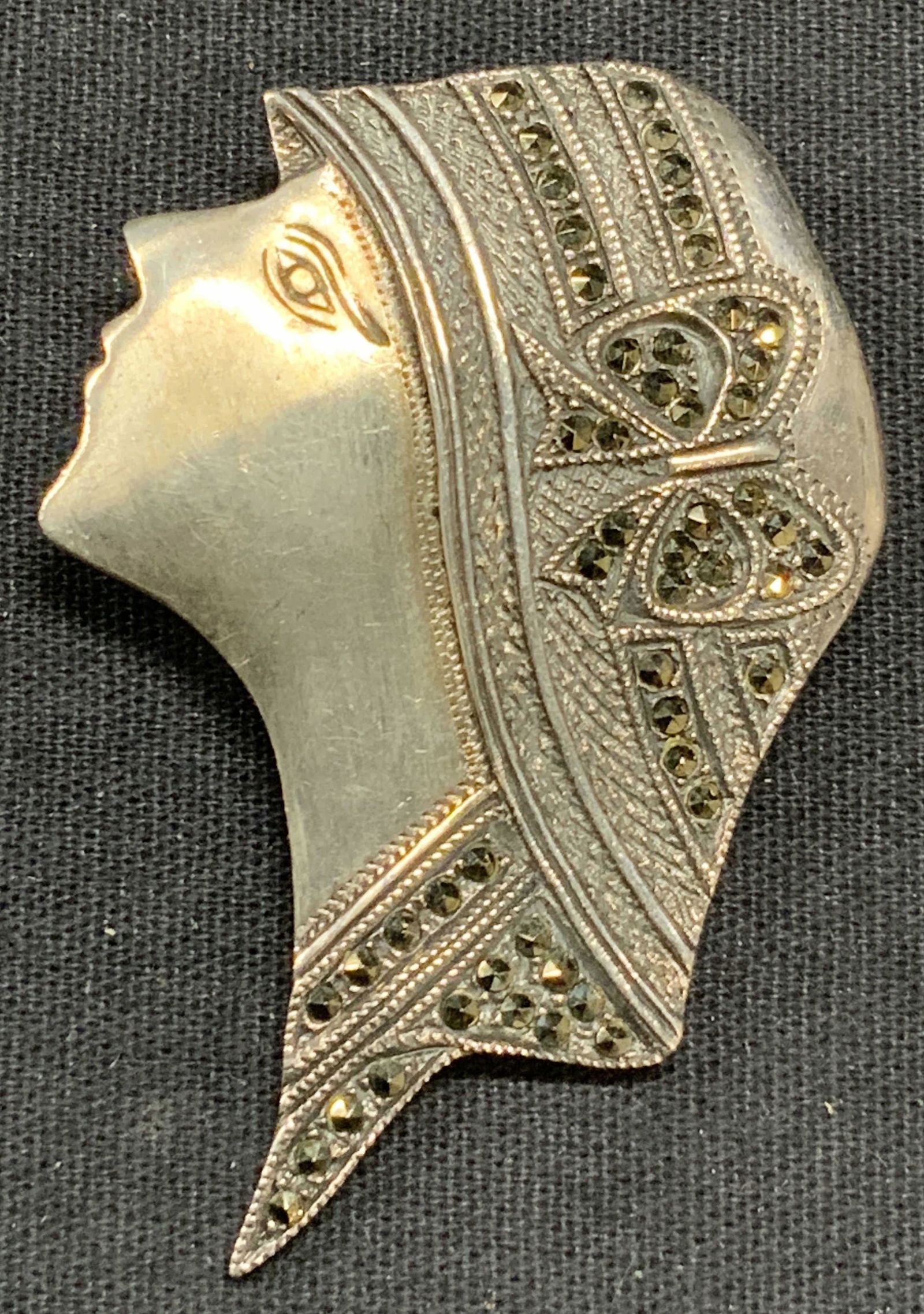 Vtg Sterling Silver & Marcasite Figural Brooch (1 of 6)