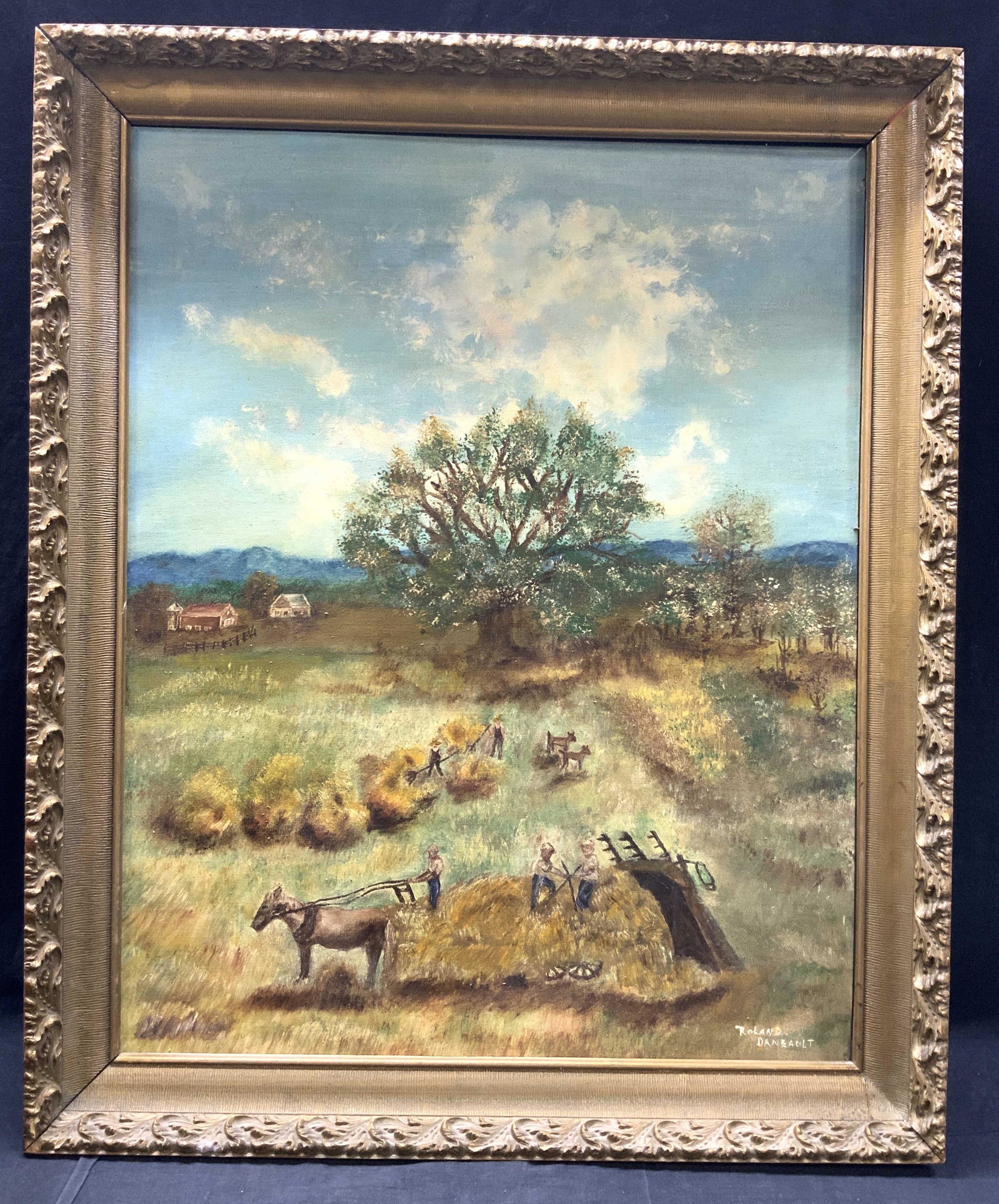 Roland Daneault Signed Hay Bale Landscape (1 of 12)