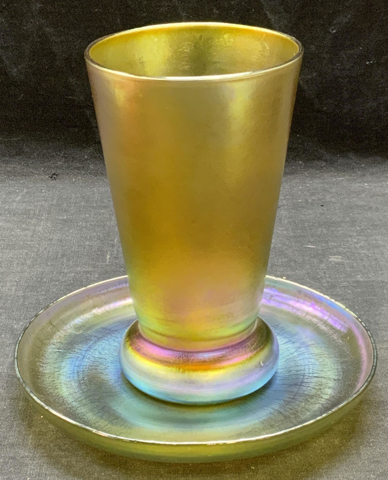 Antique LouisCom TIFFANY Favrile Glass Dish & Vase (1 of 10)