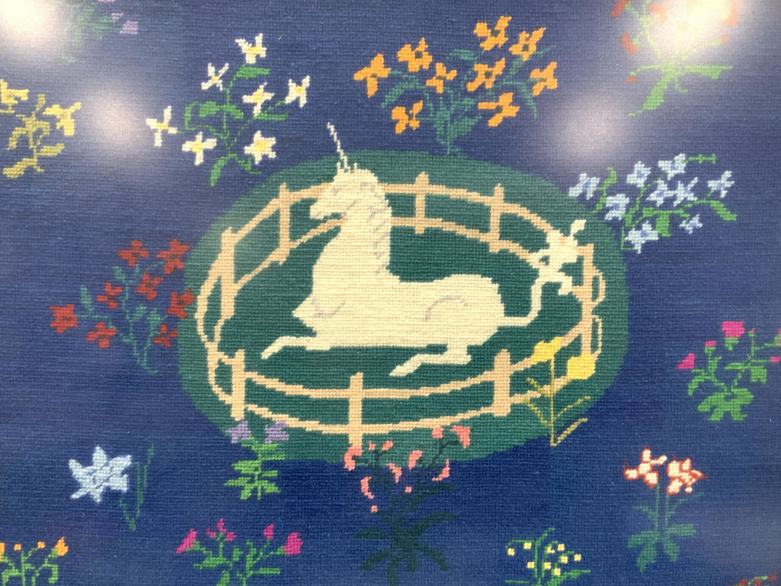 Phyllis Vander Malle Signed Unicorn Needlepoint (1 of 7)