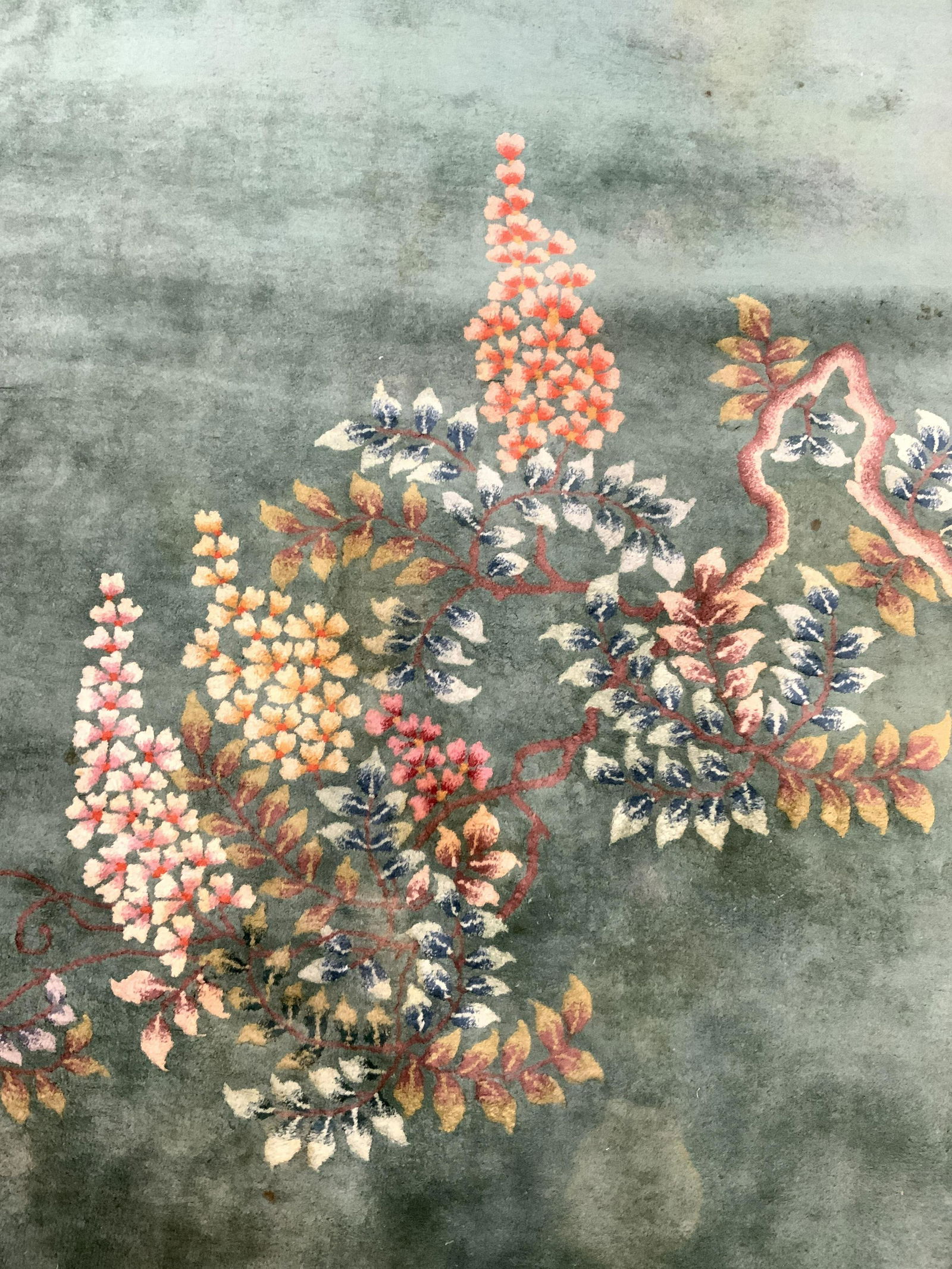 Vntg Handmade Wool Pile Chinese Art Deco Rug (1 of 7)