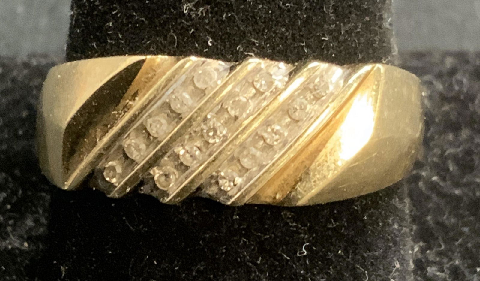 Vintage AFJC 10K GOLD & Pave Set DIAMOND Ring (1 of 8)