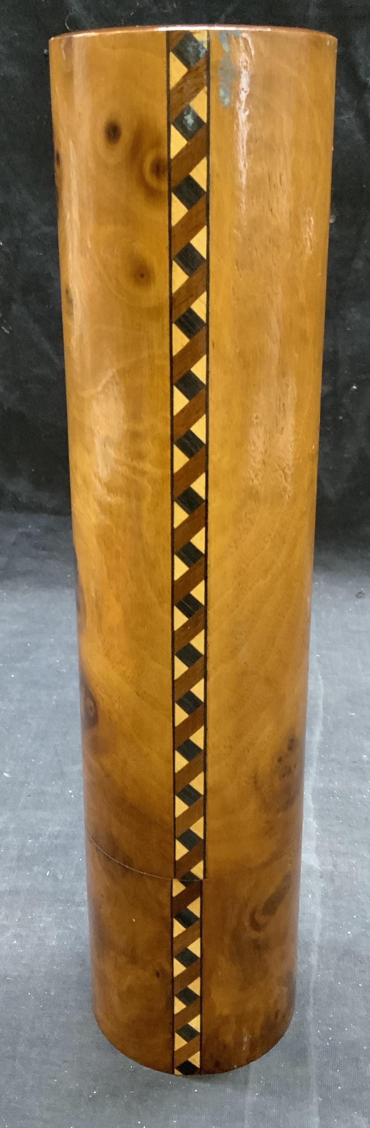 Signed Vintage 1990 Inlaid Wood Kaleidoscope (1 of 6)