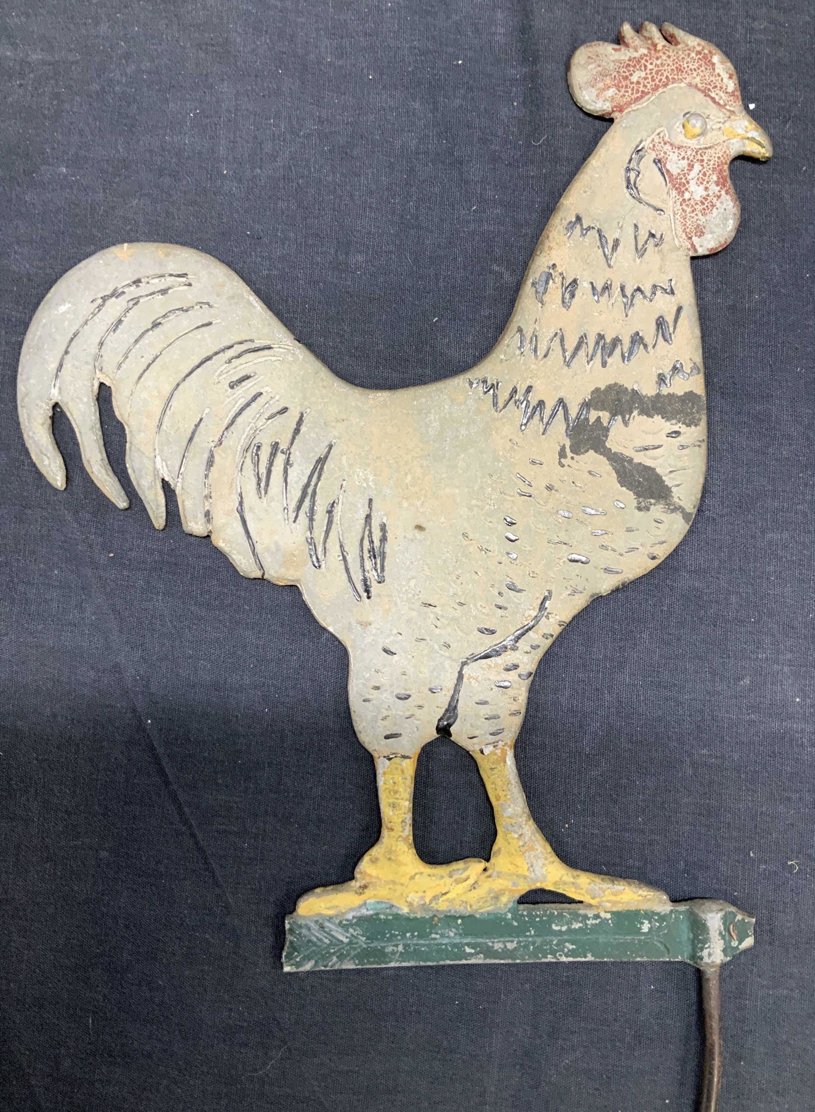 Antique Painted Metal Rooster Folk Art (1 of 6)