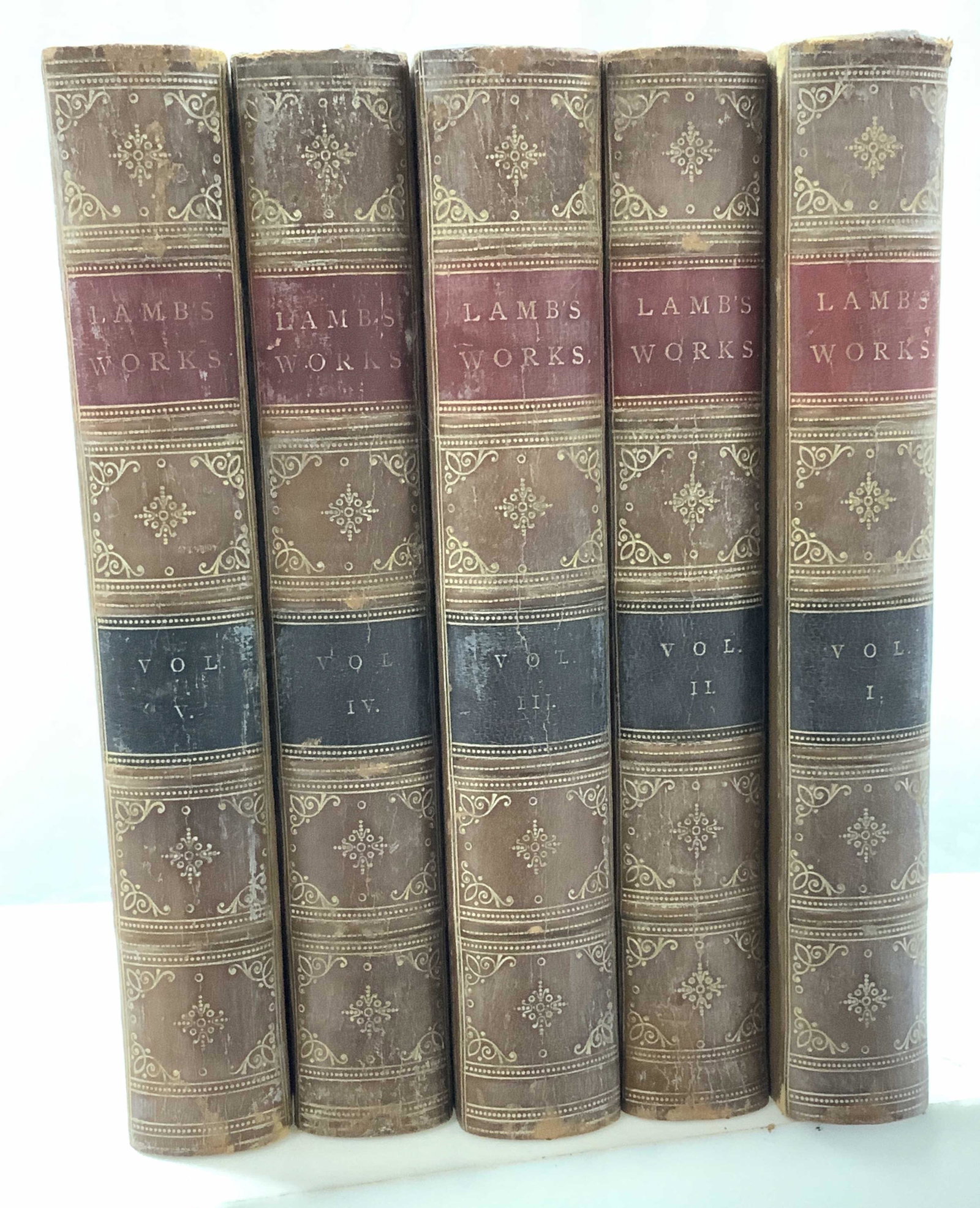Set 5 Antique Books, Works of Charles Lamb, 1875 (1 of 10)