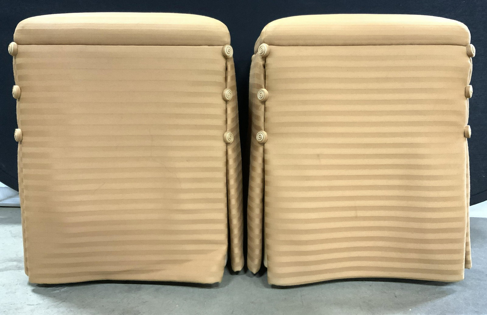 J ROBERT SCOTT ESCARGOT Pair Skirted Ottomans (1 of 10)