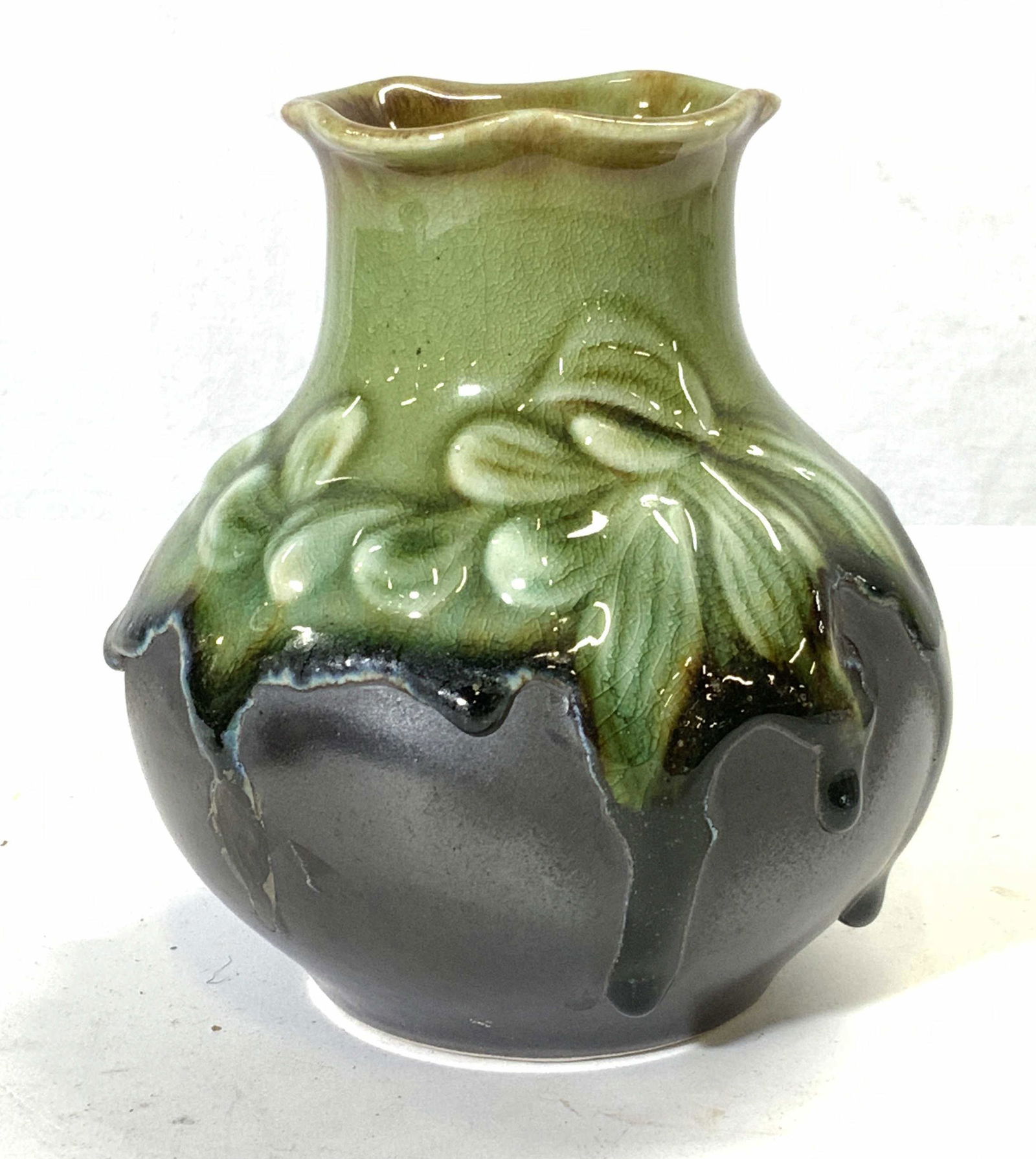 Handmade Green Drip Glaze Ceramic Vase (1 of 6)
