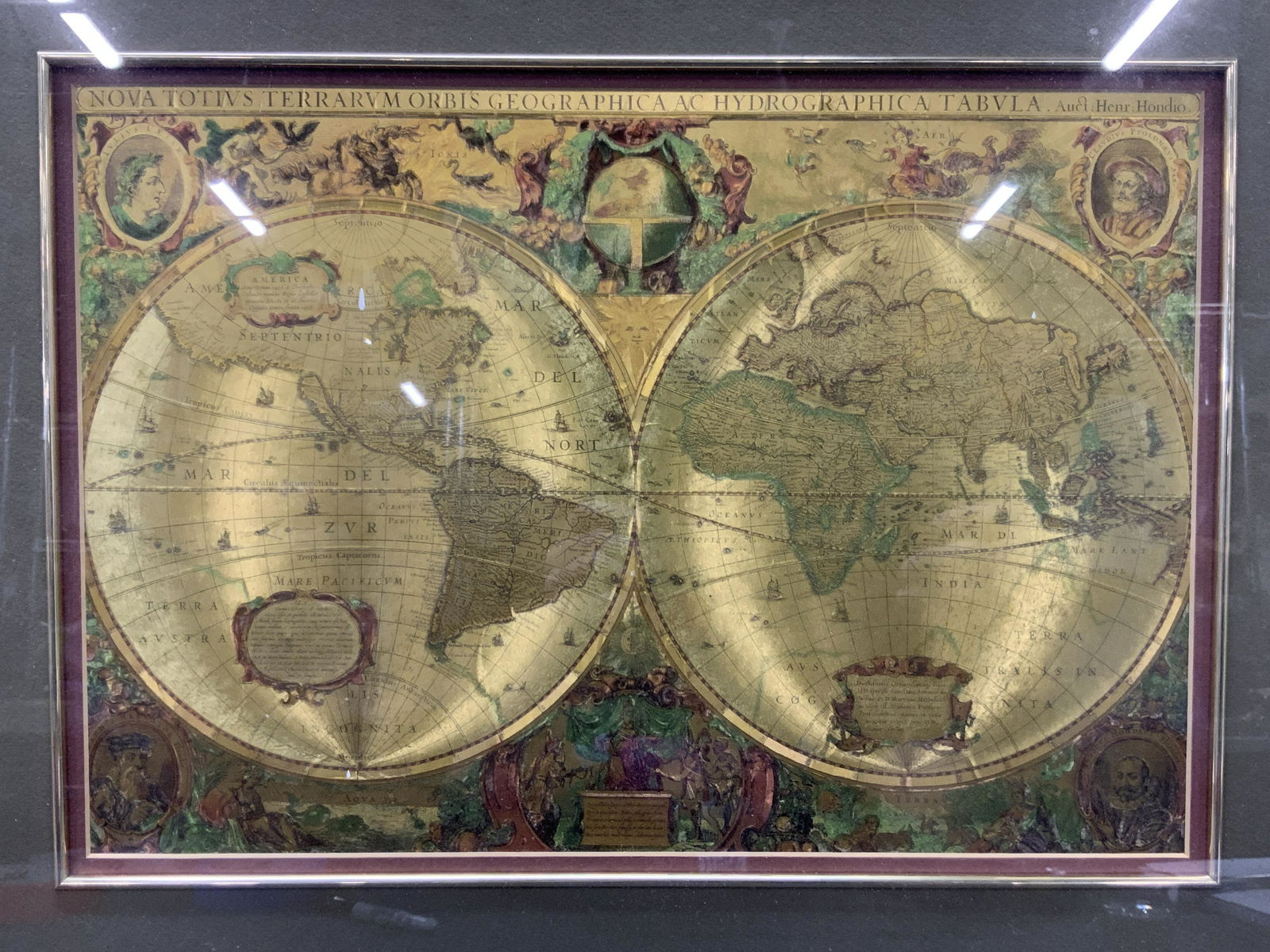 NOVA TOTIVS World Map Henricus Hondius (1 of 9)
