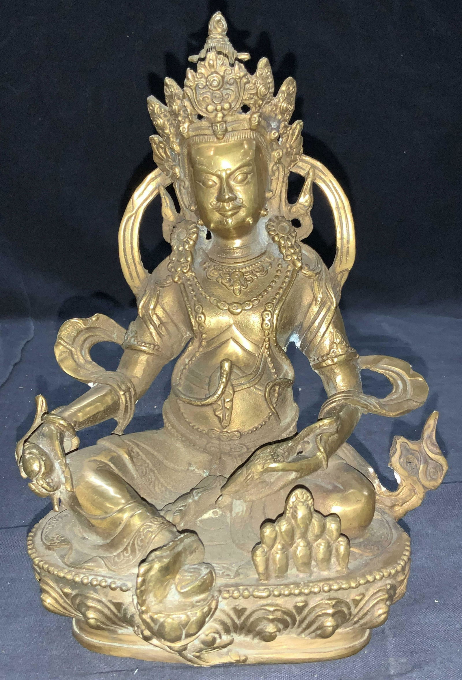 Cast Brass Asian Jambhala Buddhism Sculpture (1 of 7)