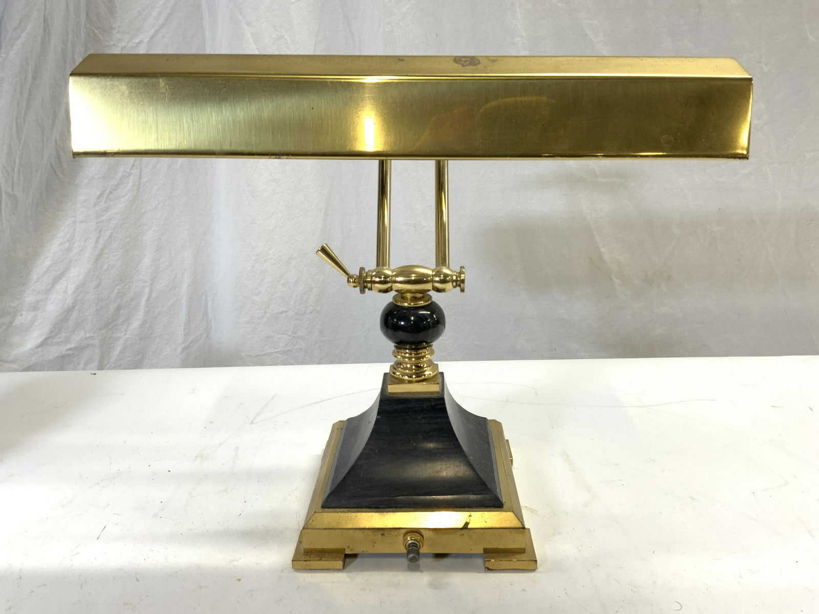 Vintage 19th Century Marble & Brass Desk Lamp (1 of 8)