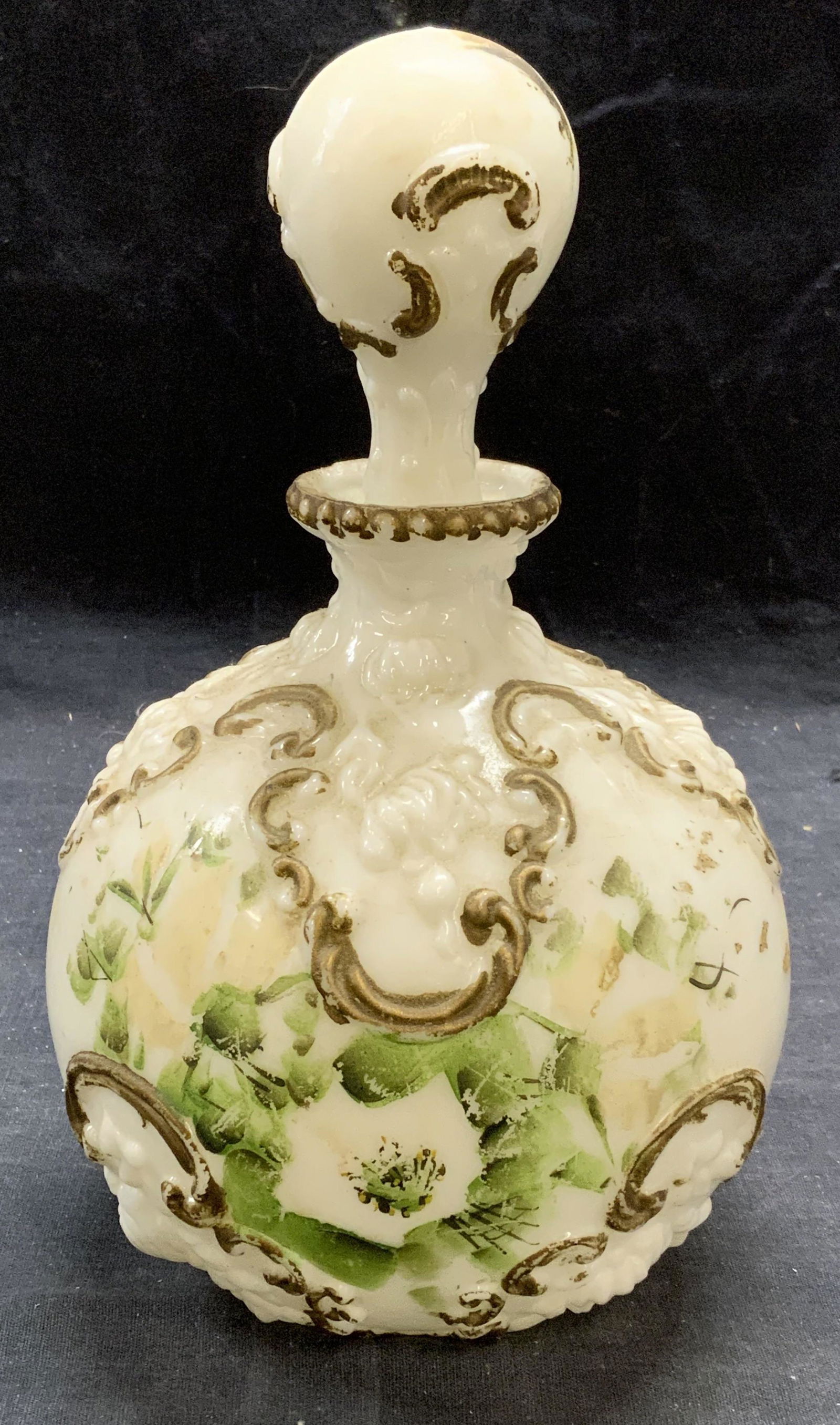 Vintage Gilt Milk Glass Decanter (1 of 7)