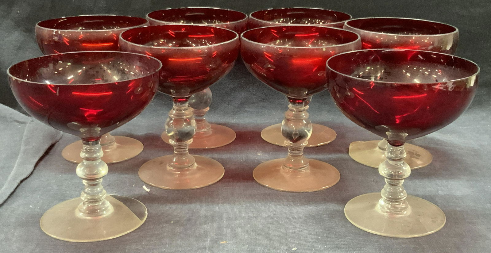 Set 8 Ruby Red Hand Blown Stemware (1 of 10)