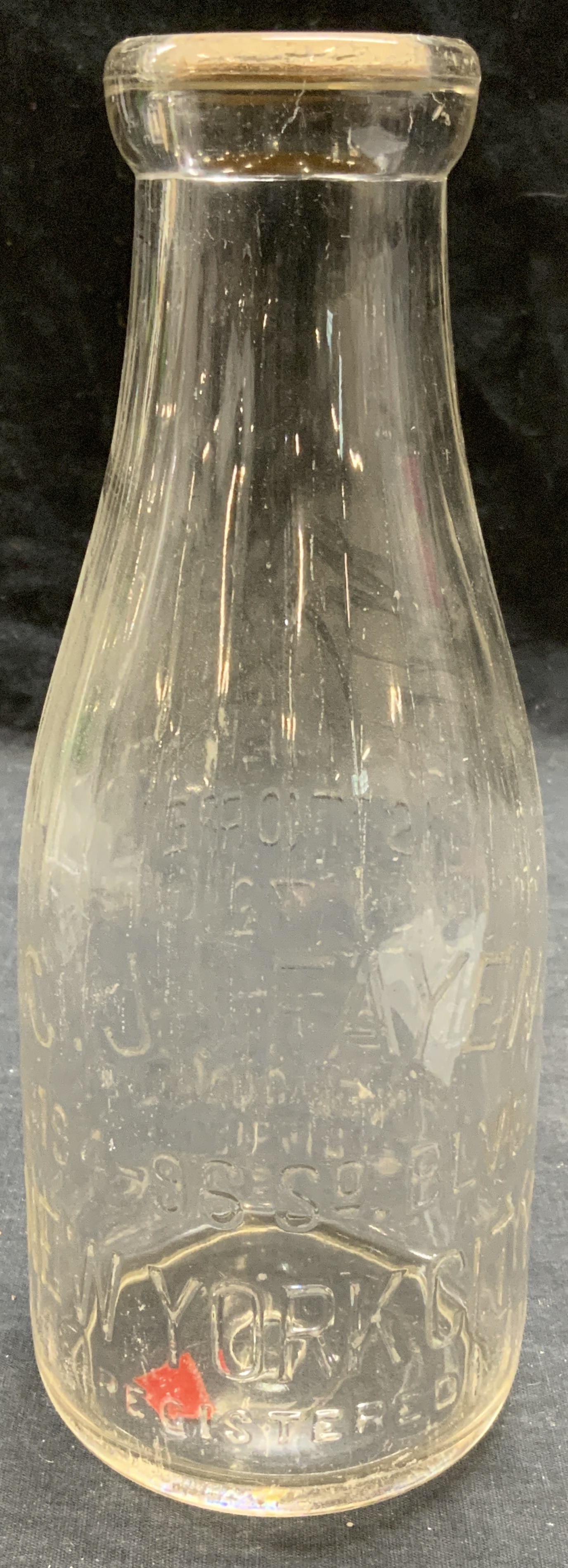 Vintage C J Fayen Glass Milk Bottle (1 of 7)