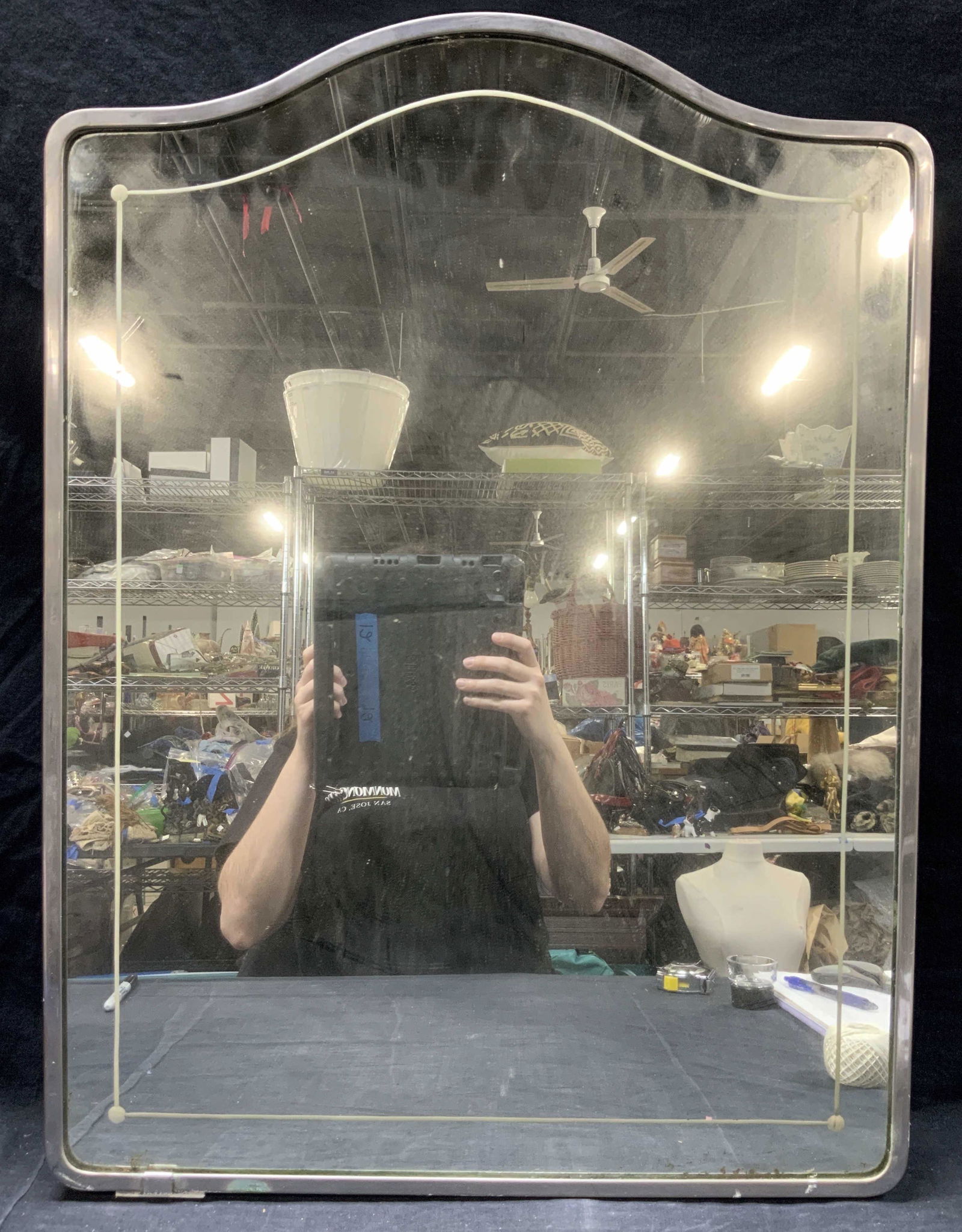 Mid Century Metal Framed Glass Mirror, NY (1 of 8)