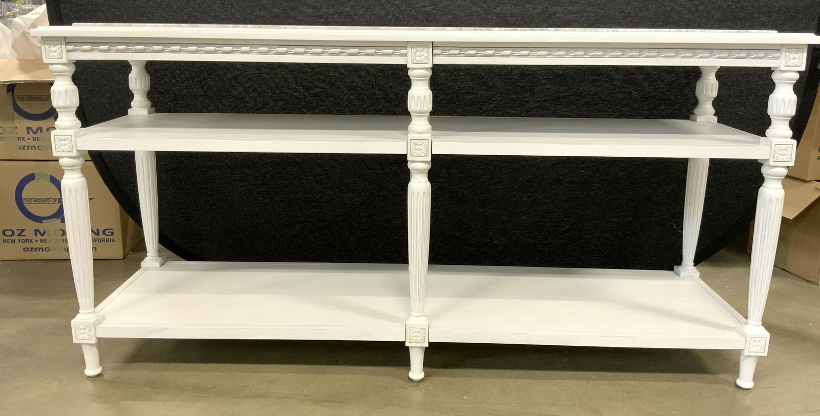 Wooden Console Table W Marble Top (1 of 9)