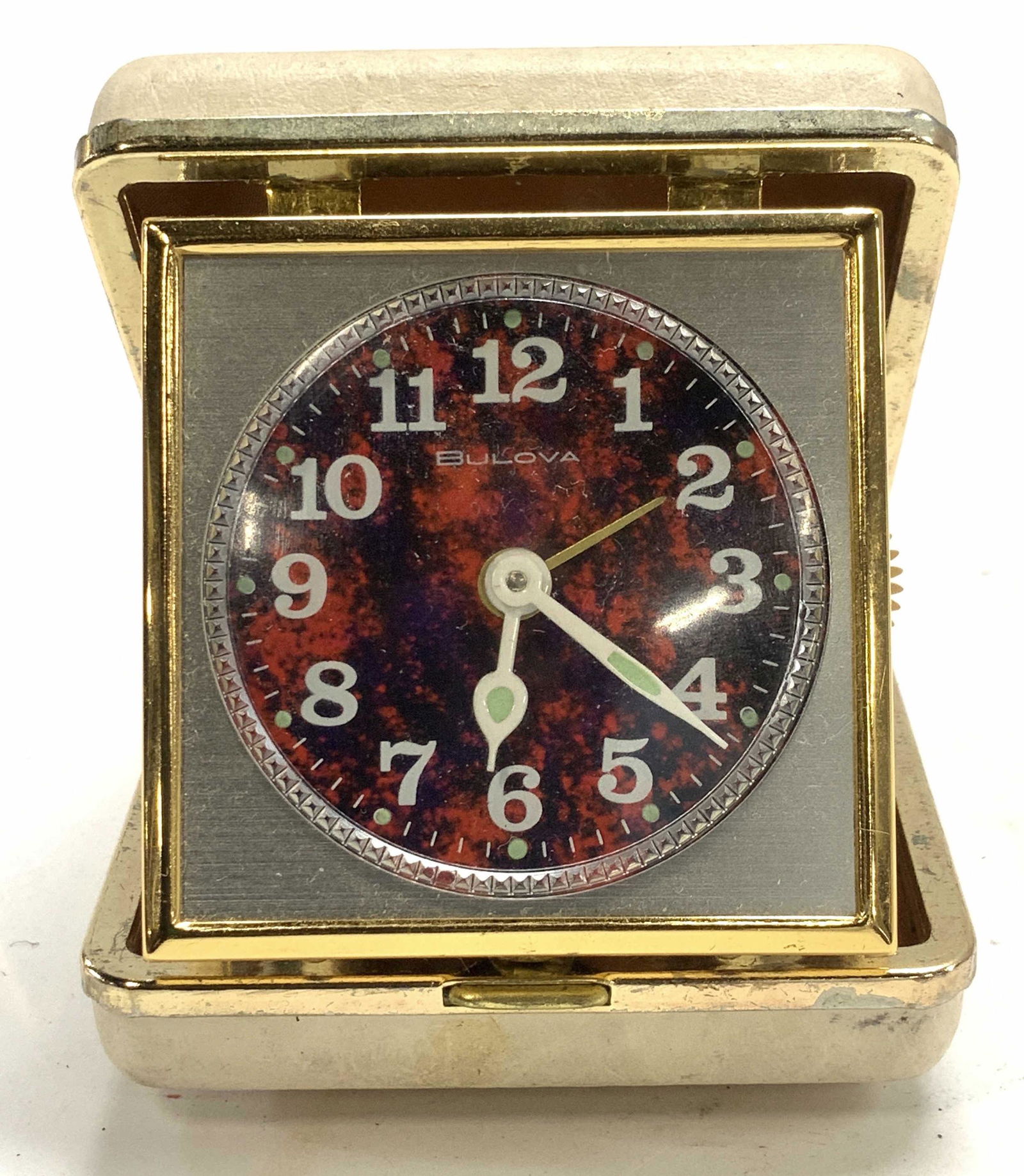 Collectible BULOVA Travel Alarm Clock in Case (1 of 8)