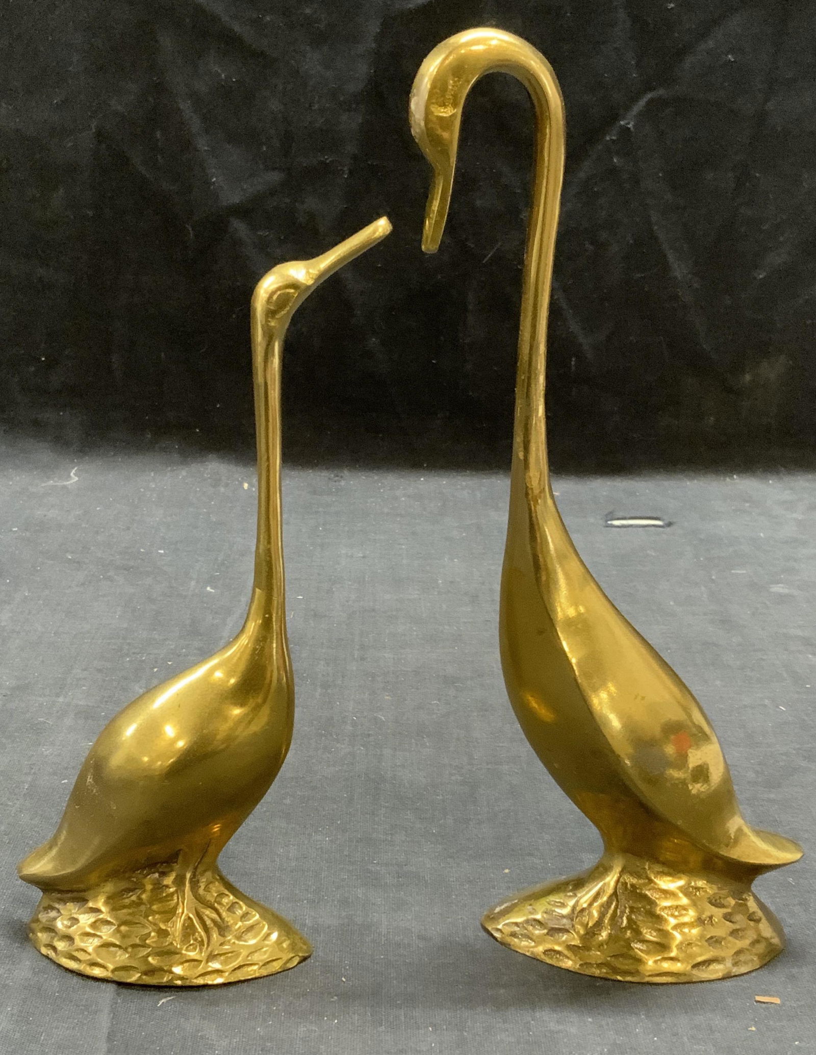 Lot 2 Gilt Brass Swan Figurines (1 of 10)