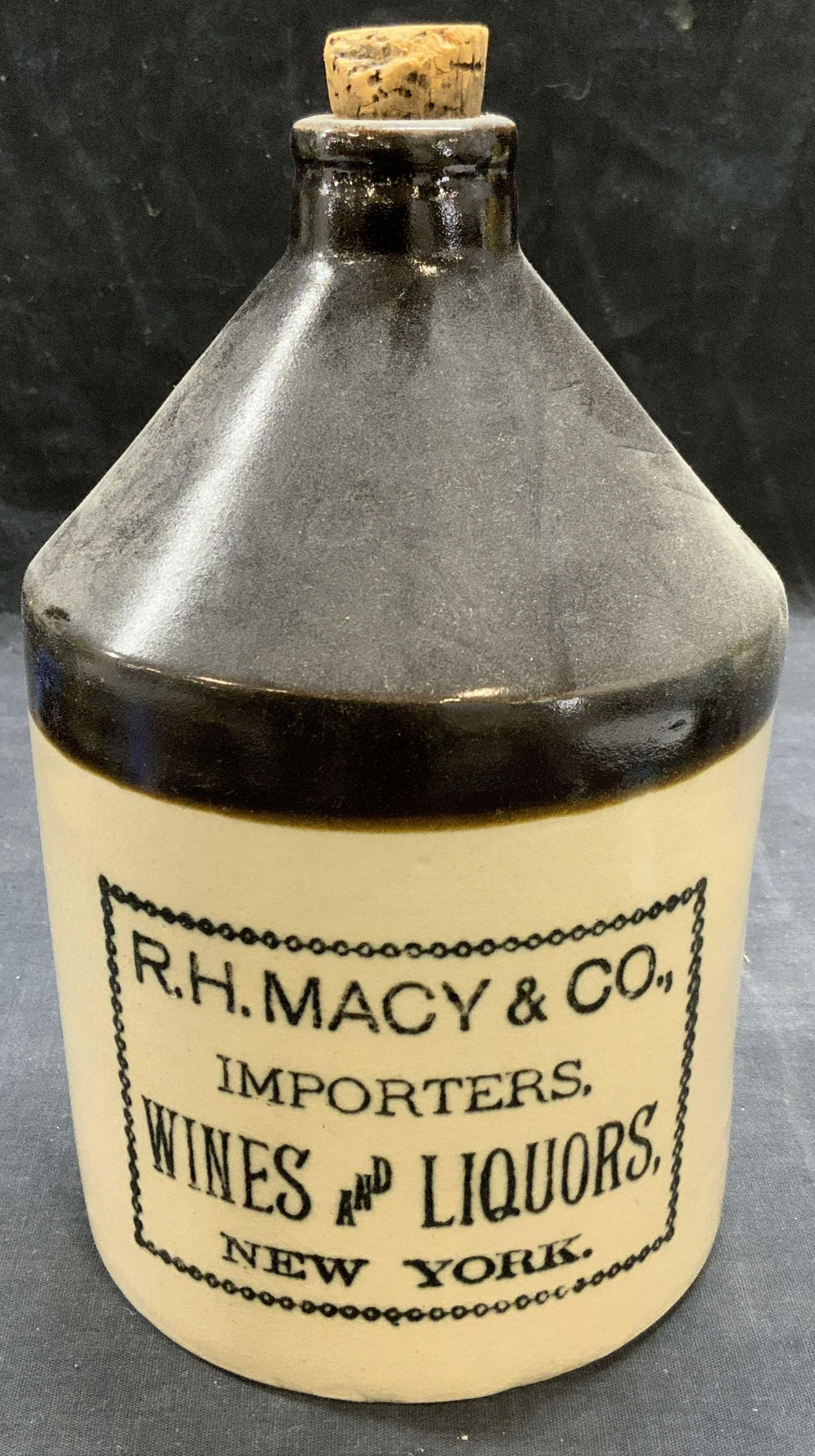 Vintage R H MACY & Co Stoneware Whiskey Jug (1 of 6)