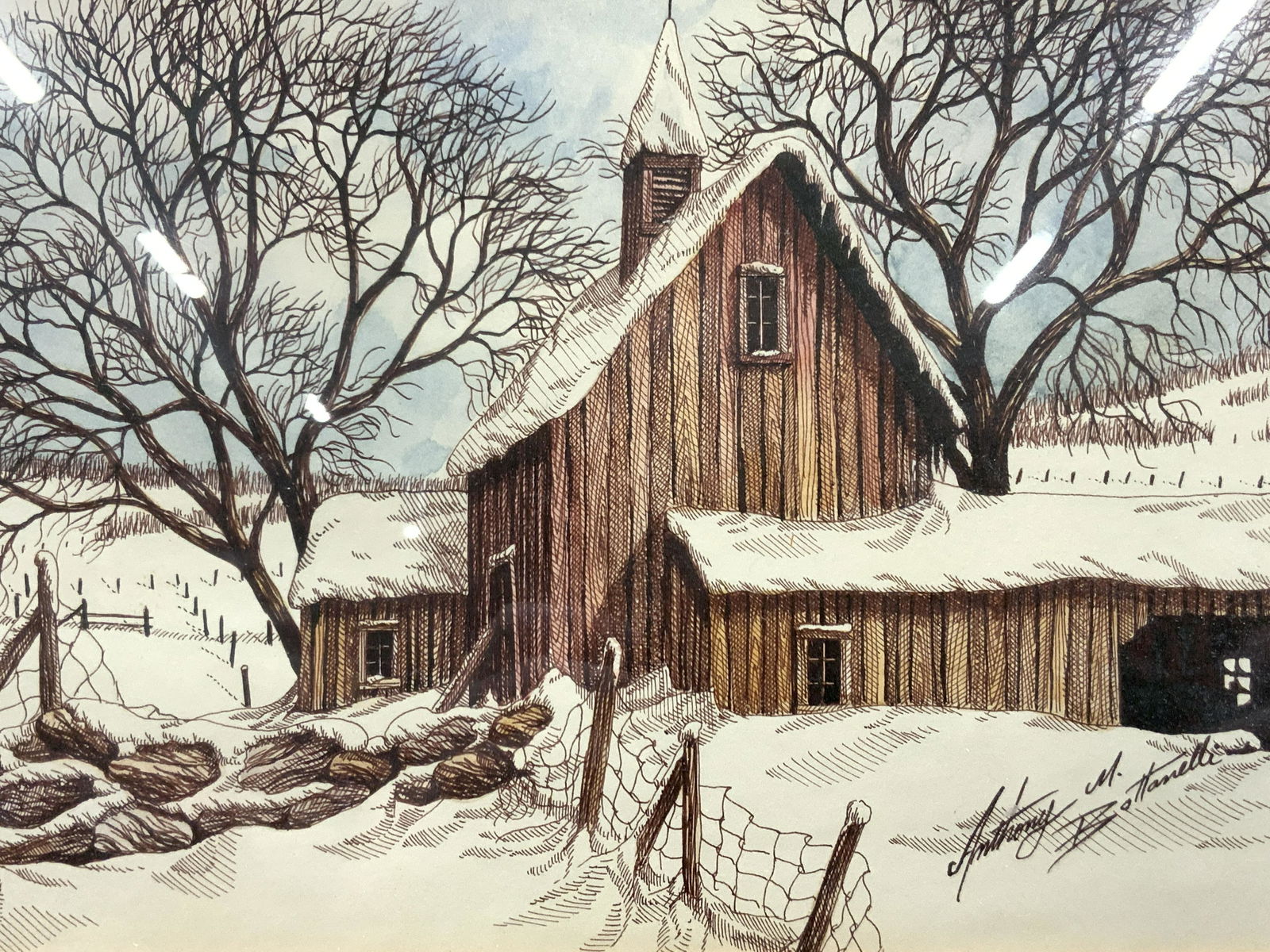 Anthony M Bottanelli Signed Landscape Painting (1 of 8)