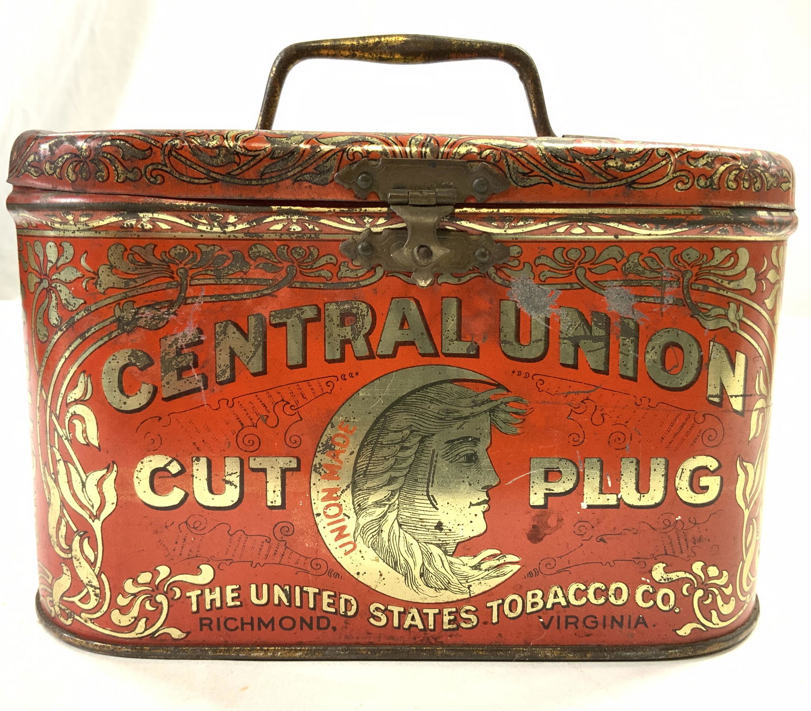 CENTRAL UNION CUT PLUG TOBACCO CO Vtg Tin W Lid (1 of 7)