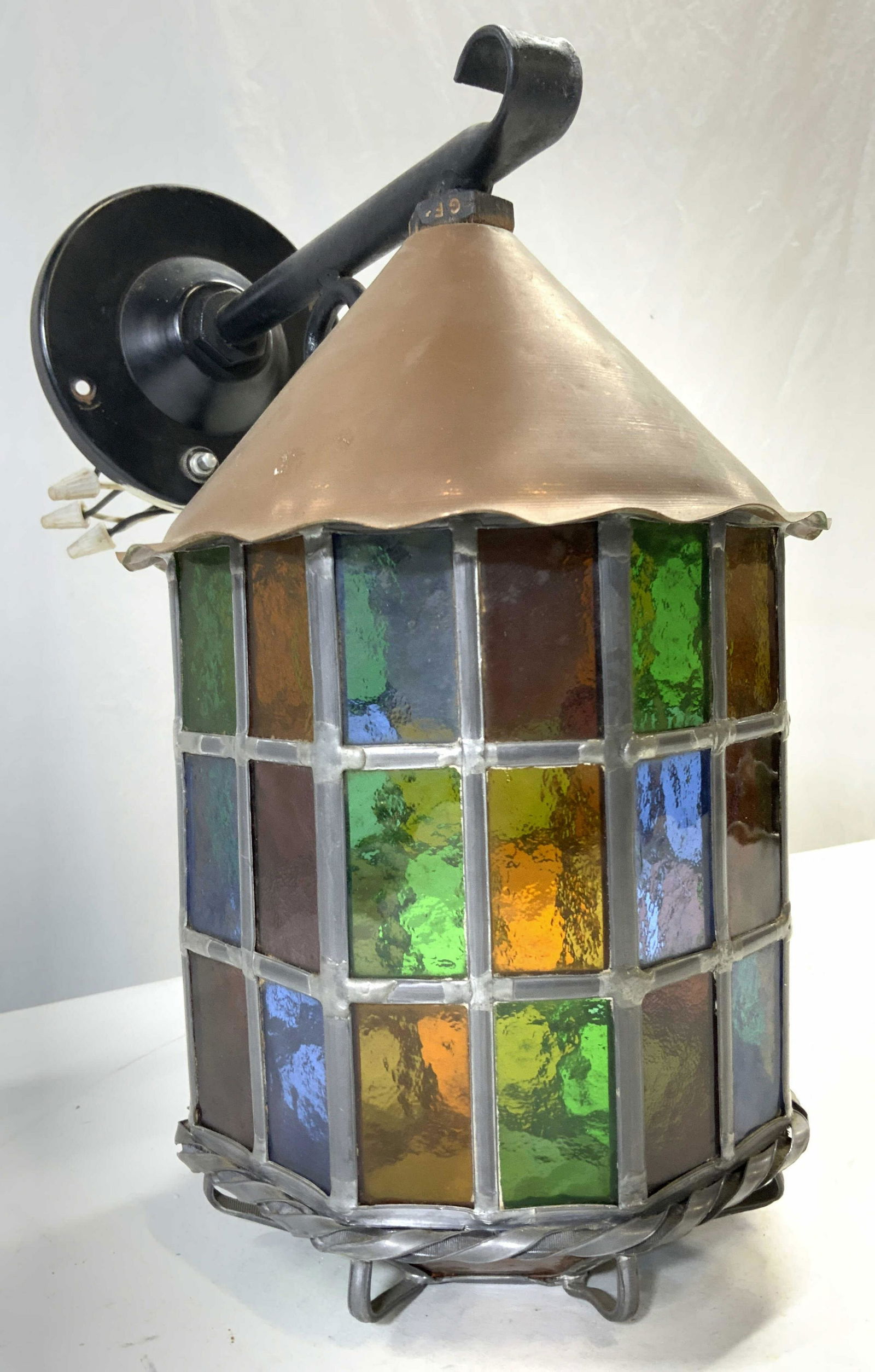 UL Vintage Stained Glass Wall Lamp (1 of 8)