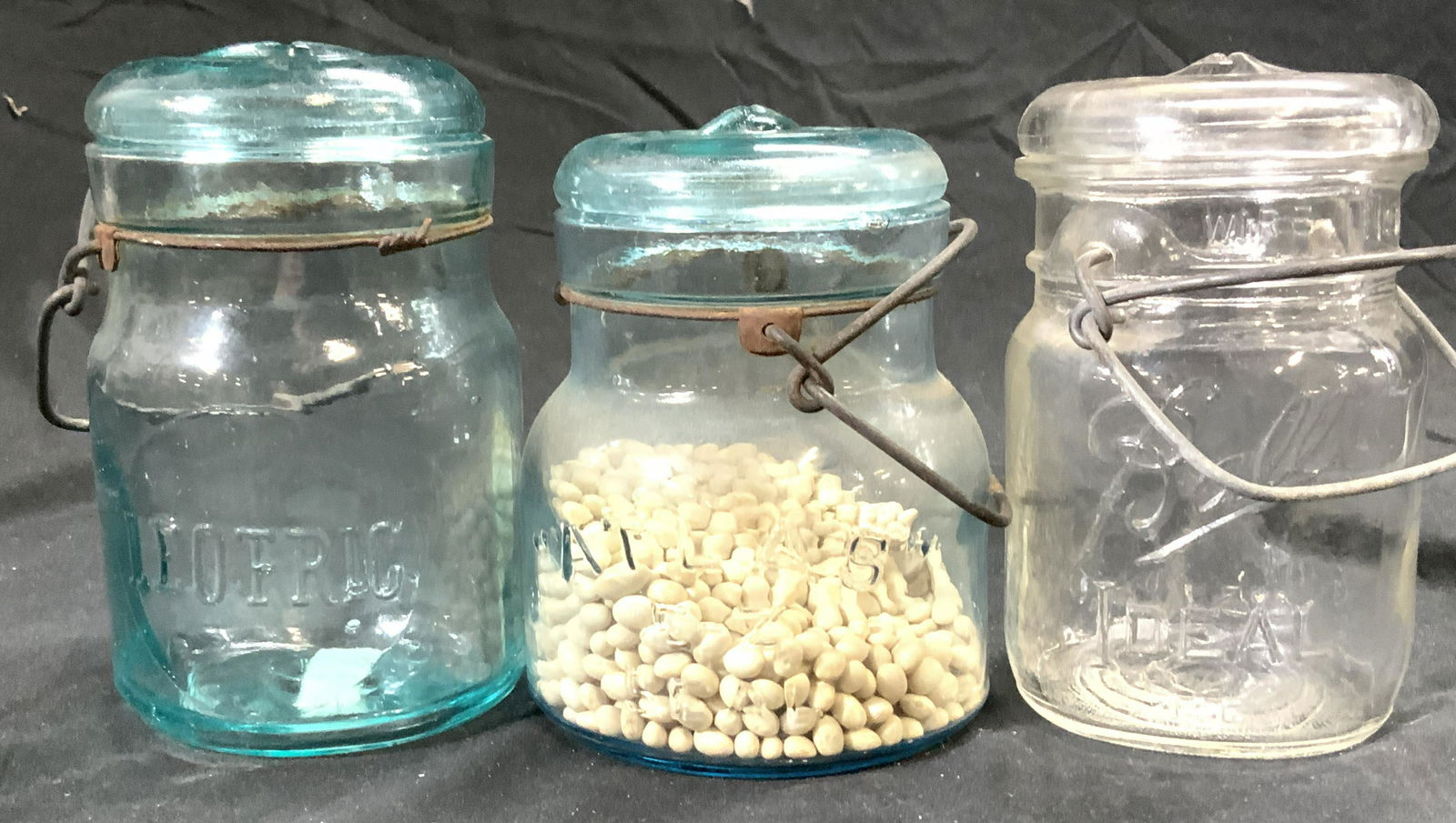 Lot 3 BALL, ATLAS LEOTRIC Antique Glass Mason Jars (1 of 9)