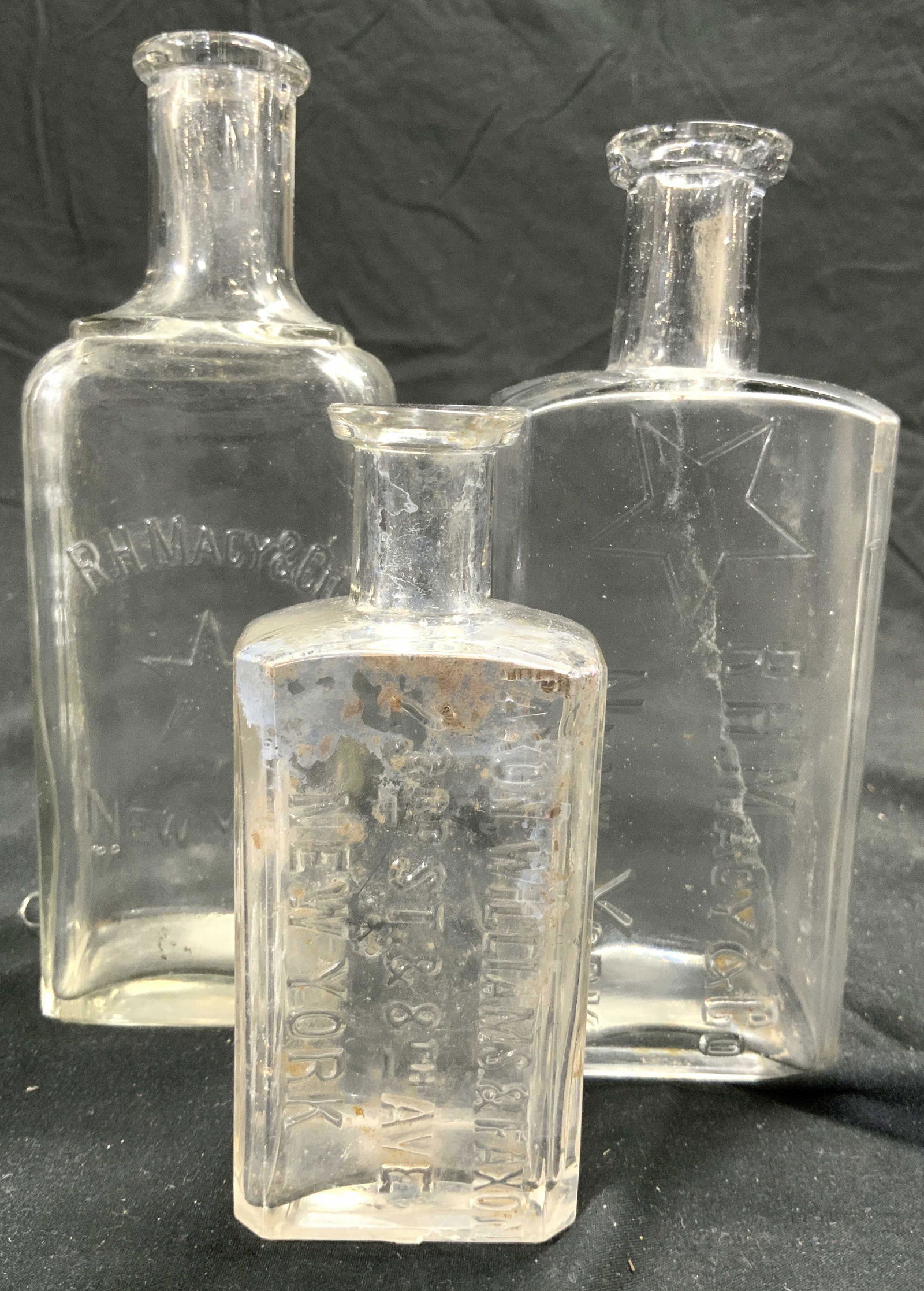 Lot 3 RH MACY CO Glass Bottles & More (1 of 6)