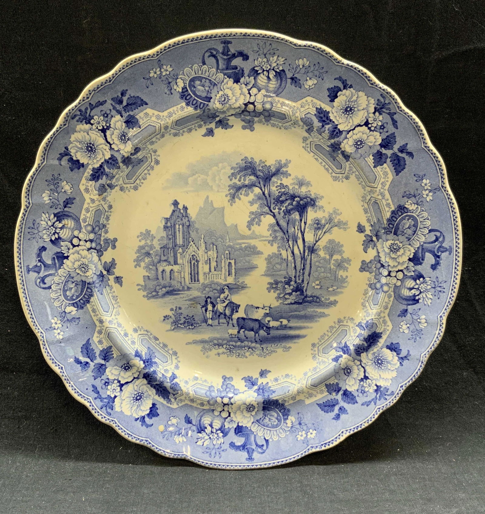 Antique Ceramic Transfer Ware Cow Plate (1 of 6)