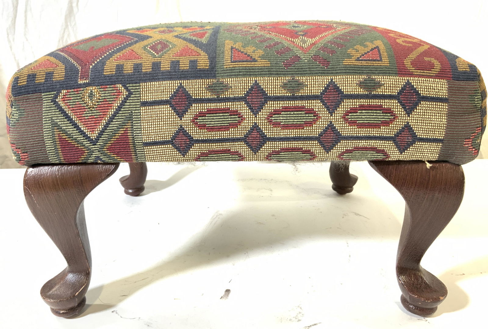 Vintage Tribal Style Upholstered Footstool (1 of 8)