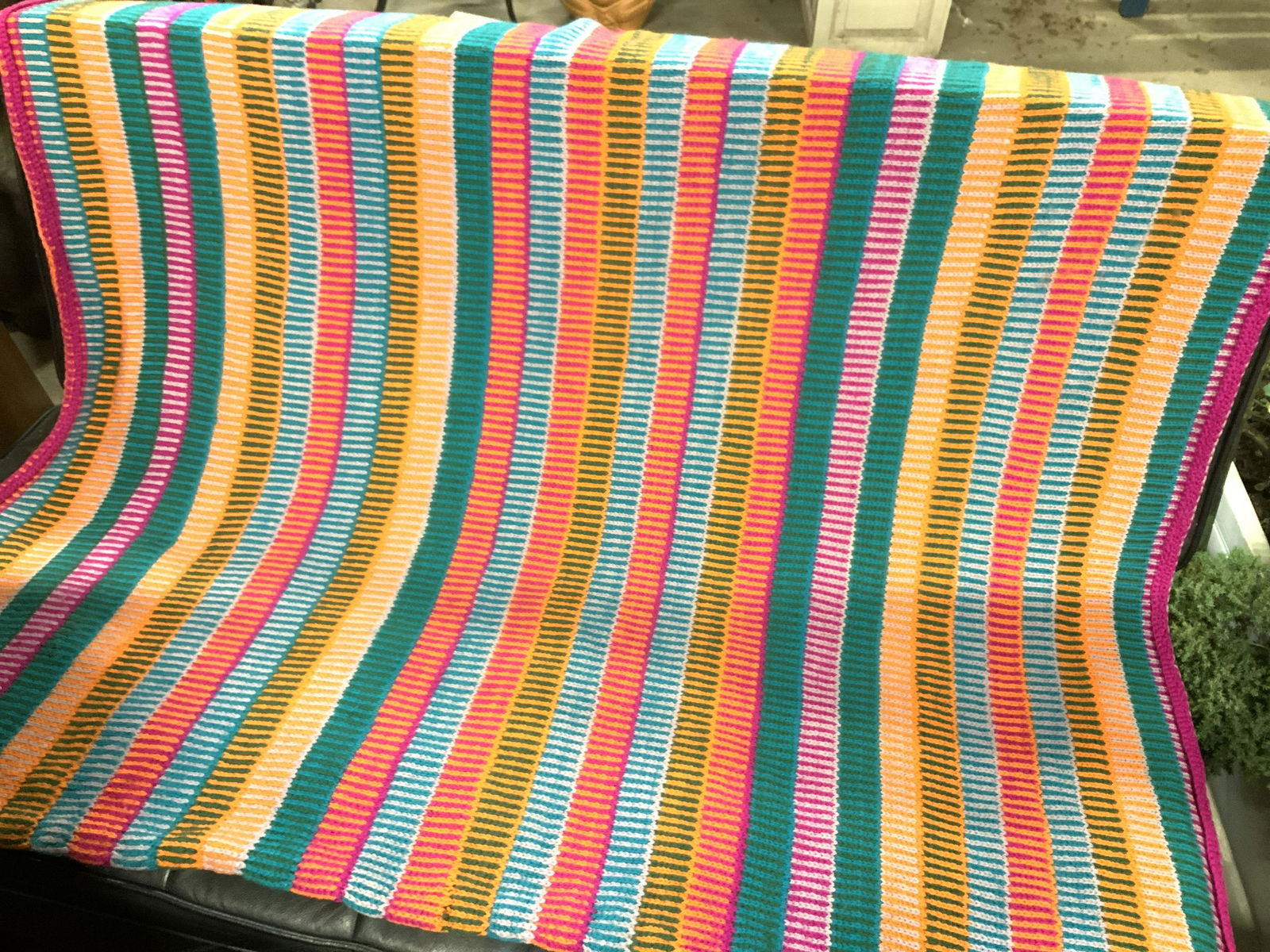 Handmade Knit Wool Throw Blanket (1 of 7)