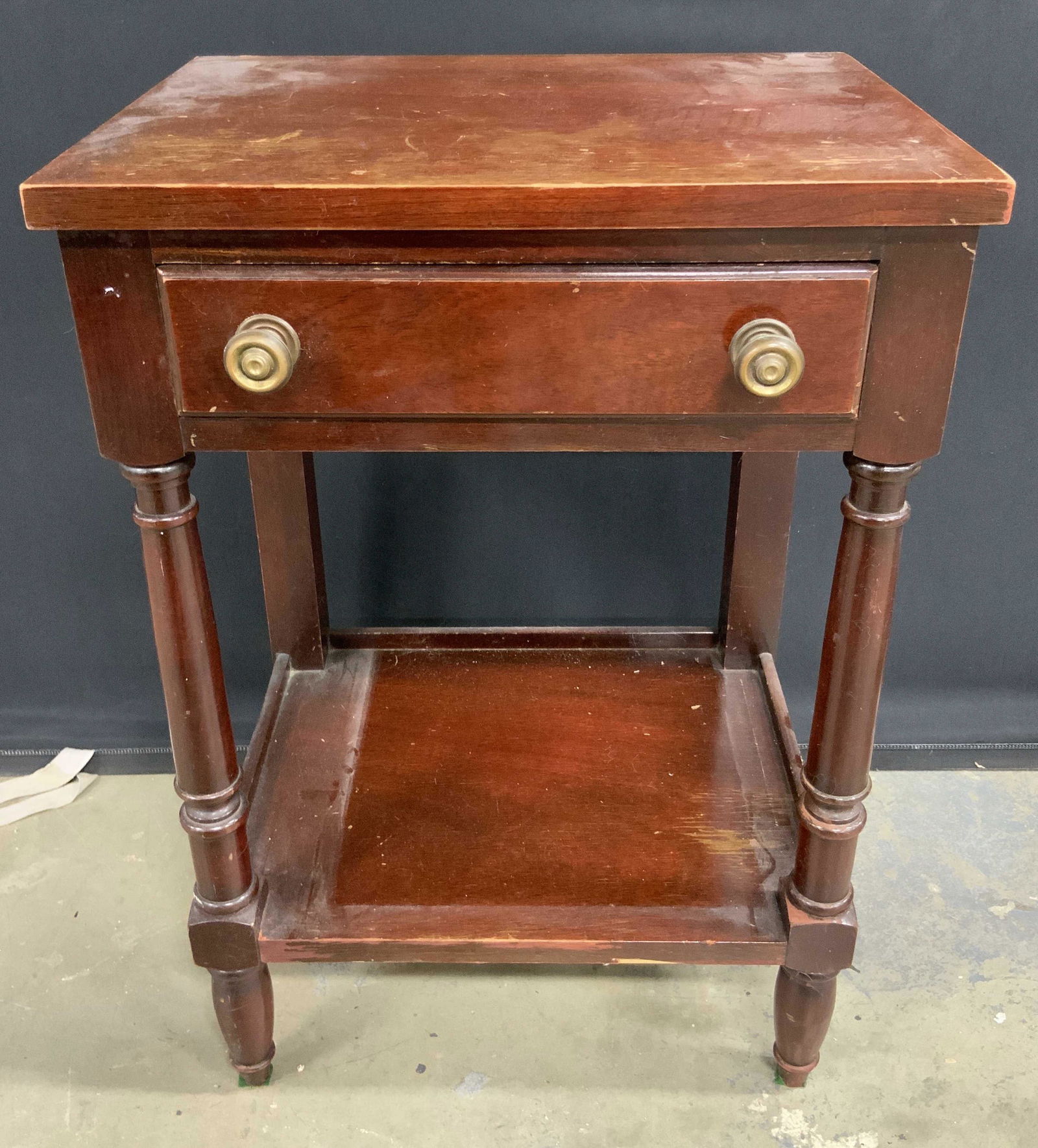 Vintage Wooden One Drawer Side Table (1 of 10)