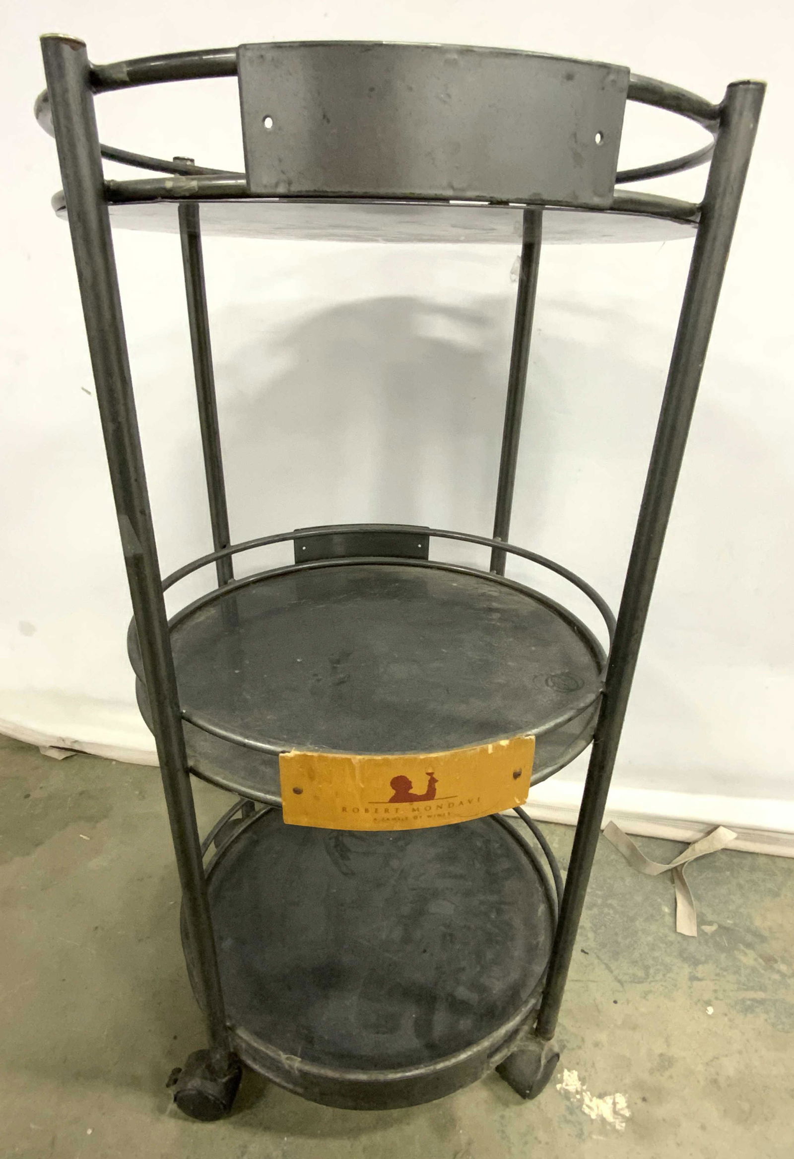 ROBERT MONDAVI 3-Tier Wheeled Metal Bar Cart (1 of 9)