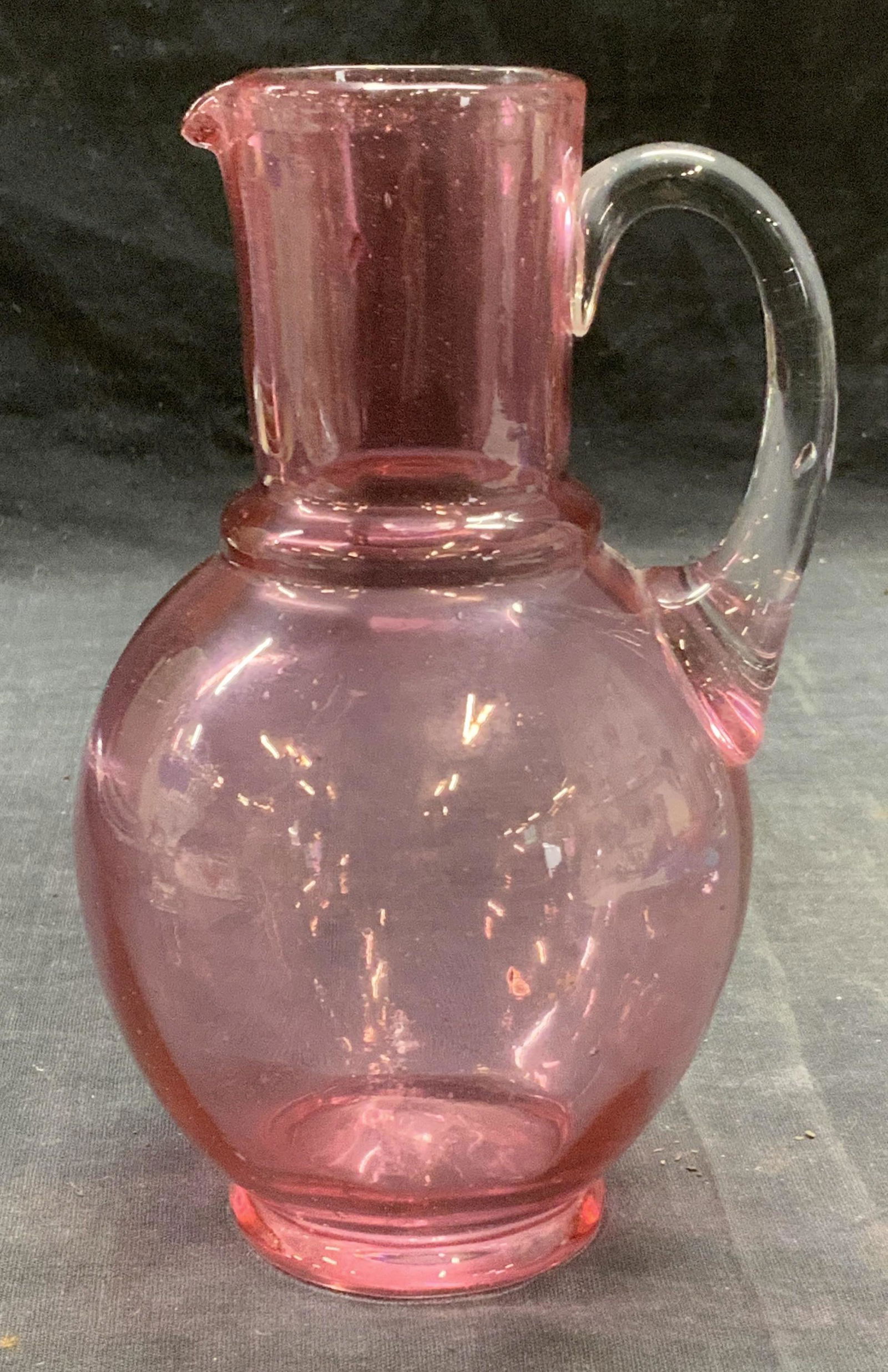 Handblown Pink Art Glass Pitcher (1 of 6)