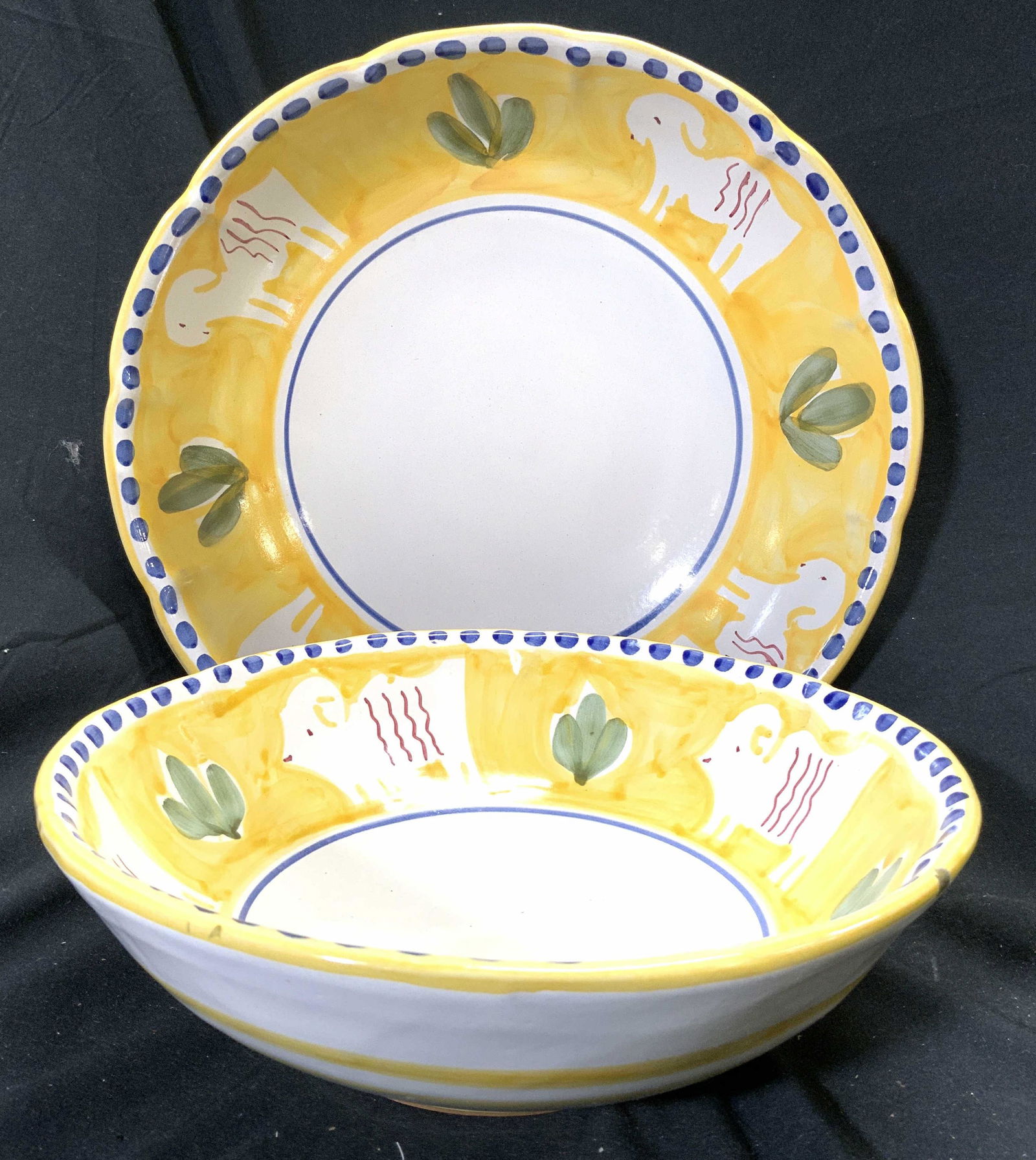 SOLIMENE VIETRI Lot 2 Ceramic Serving Bowls ITALY (1 of 8)