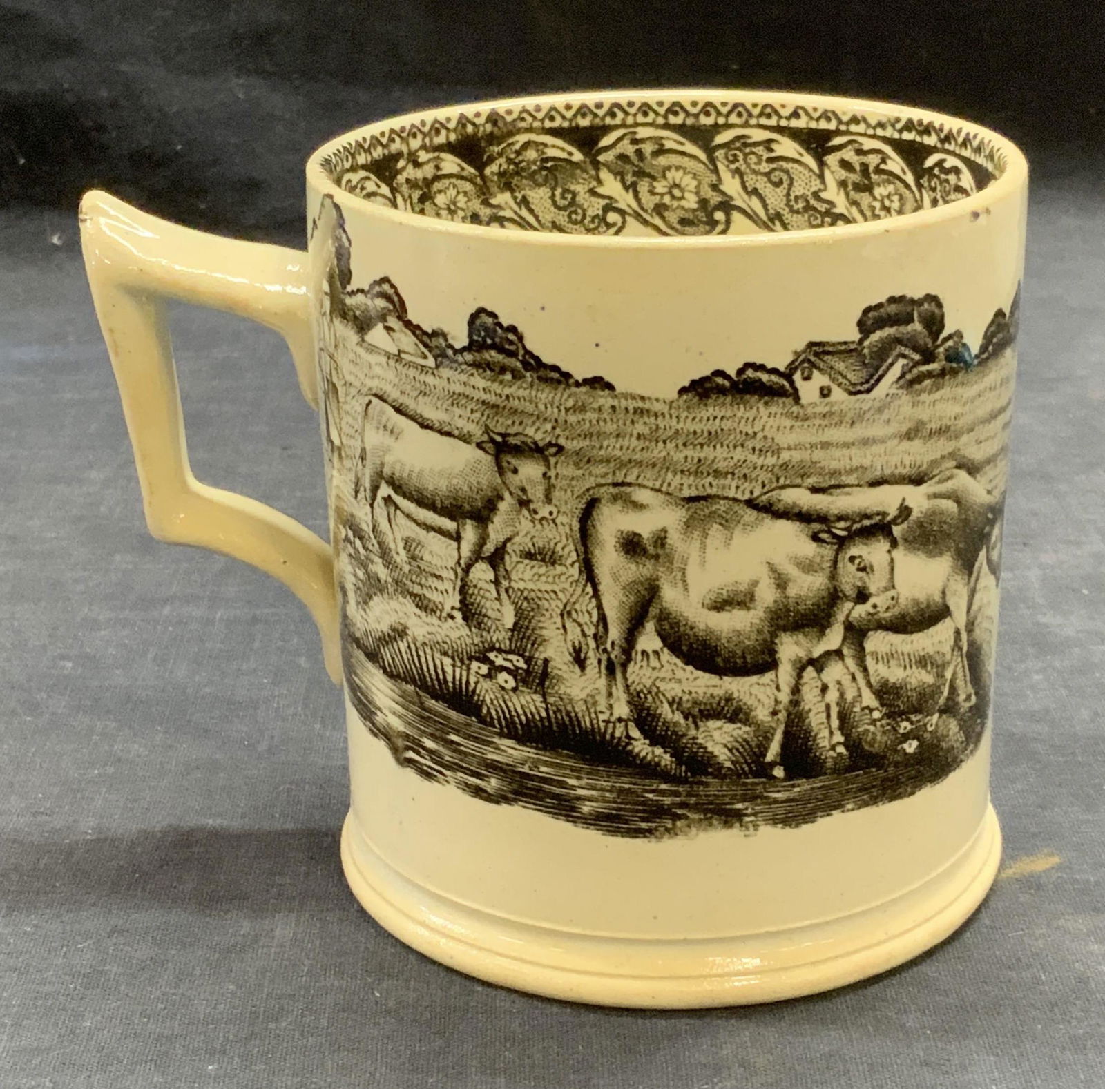 Antique DL&S Ceramic Cow Cattle Mug (1 of 6)