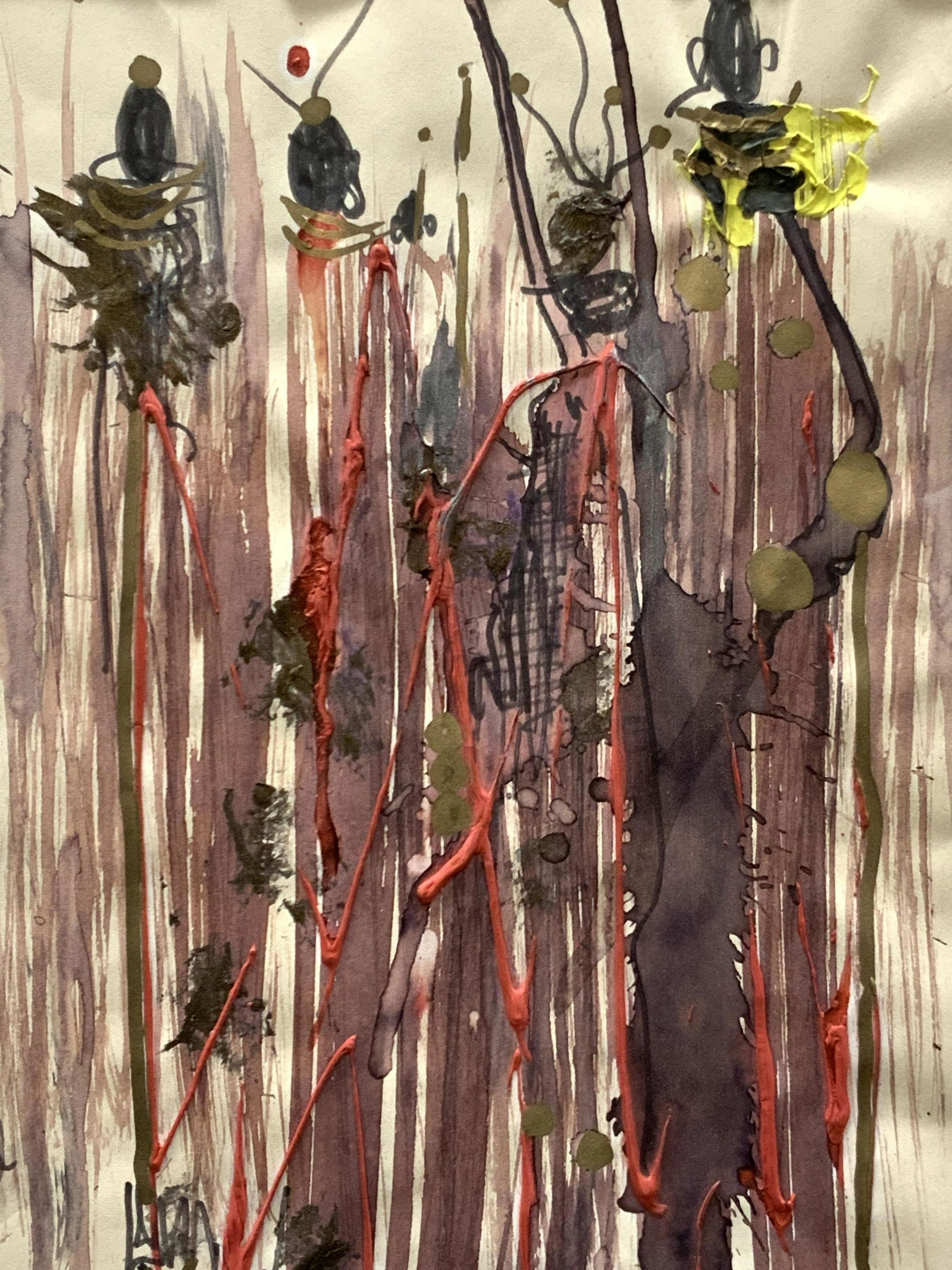 Stamped Abstract Figure Painting (1 of 9)