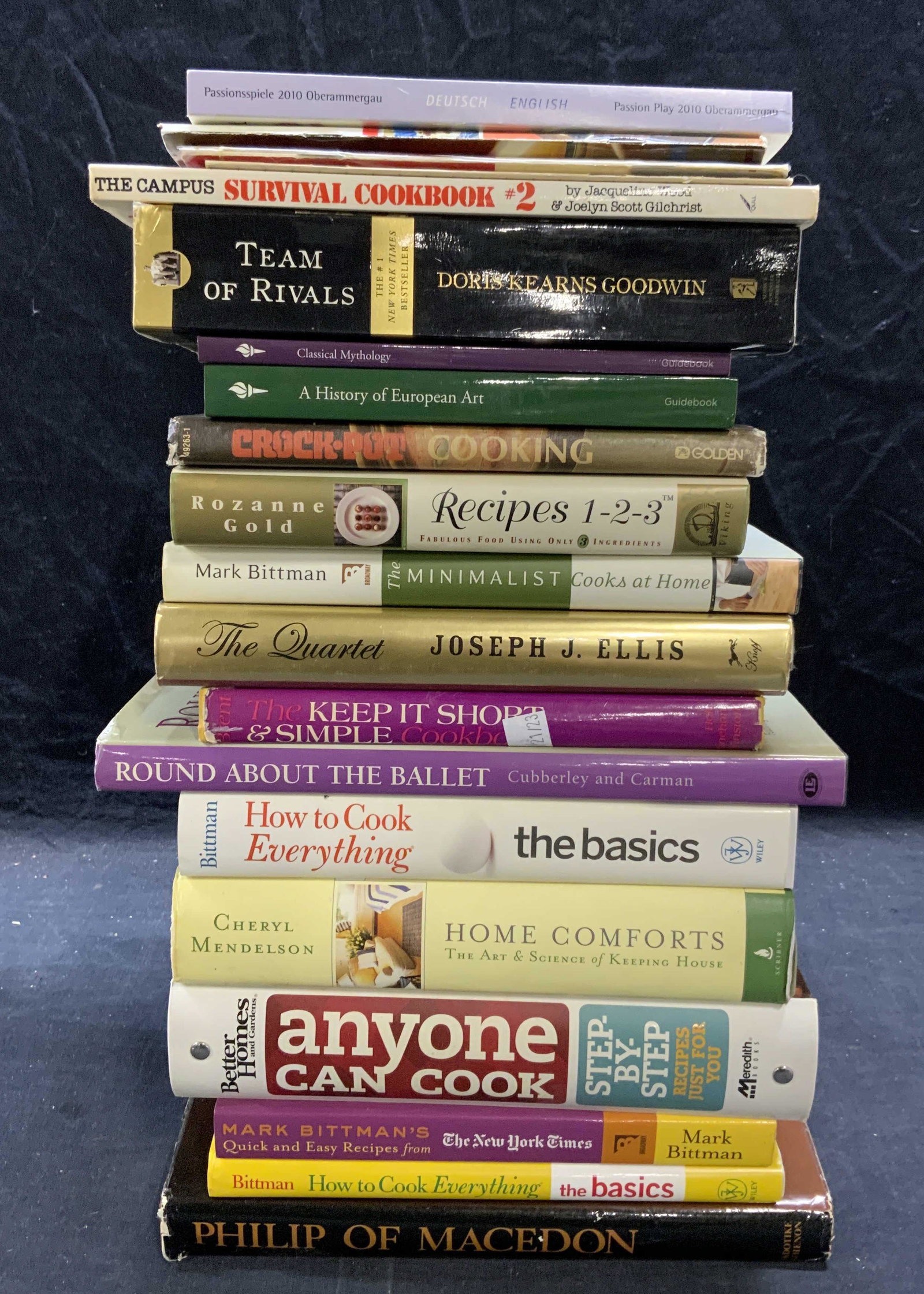 Group 20 History, Political, Cook Books: Group lot of 15 books. Subjects include, art, history, politics, and cooking. All pieces as is, wear to covers, pages, and spines consistent with exposure. Largest book measures approx. 11.25 x 8.75 i
