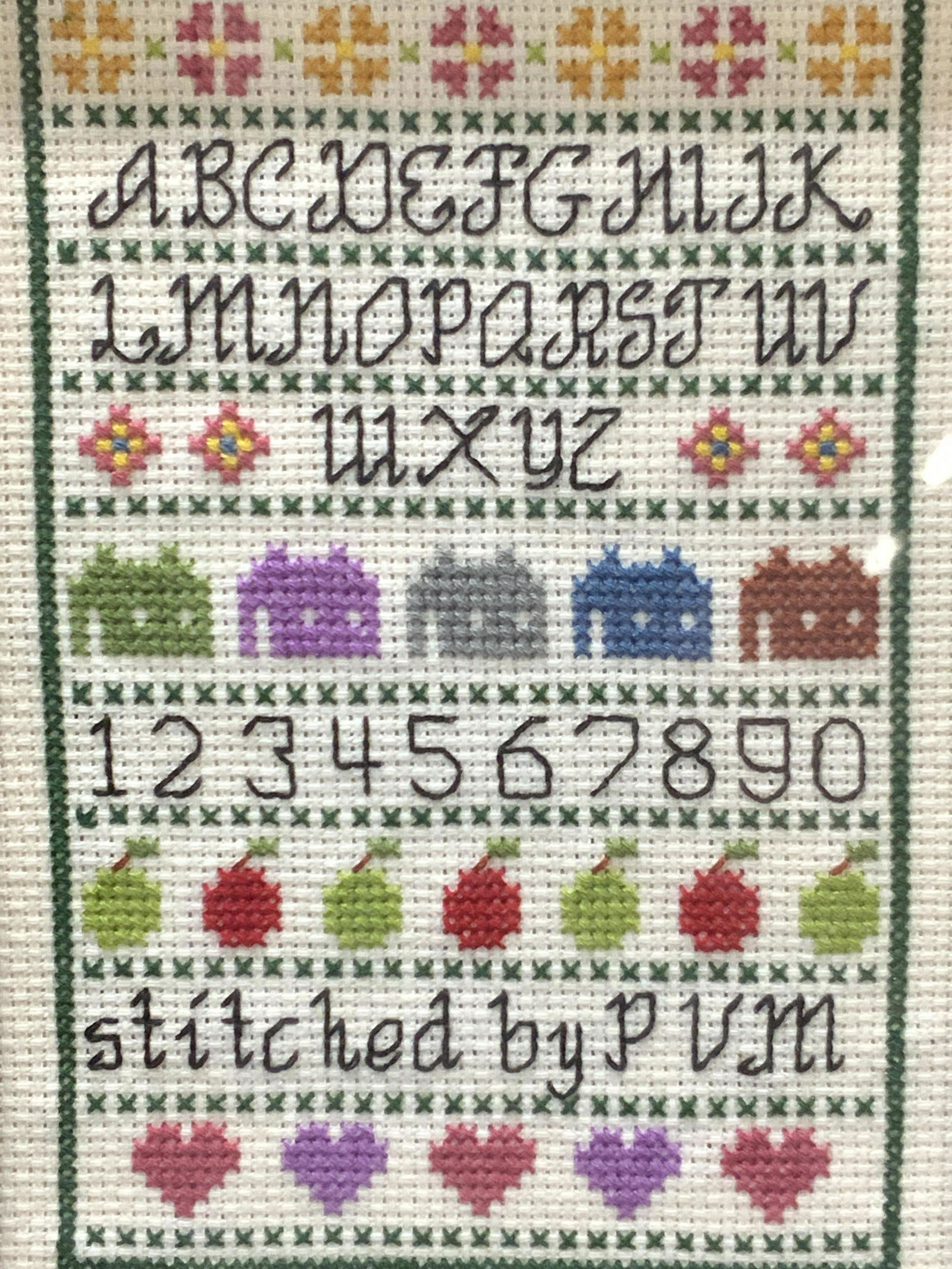 Framed Vintage Cross Stitching Sampler (1 of 7)