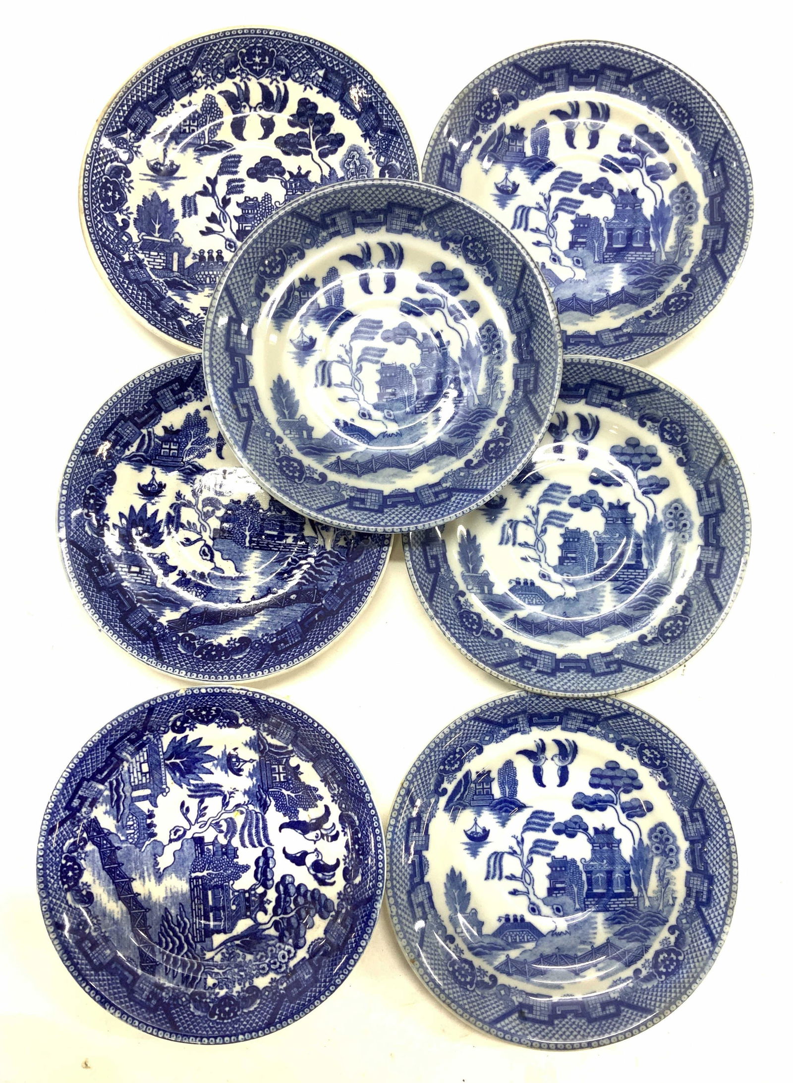 Set 7 Maruta,Kakusa Asian Willow Porcelain Saucers (1 of 6)