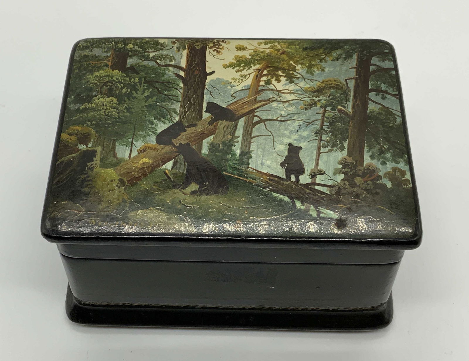 Vintage Hand Painted Russian Lacquered Wood Box (1 of 8)