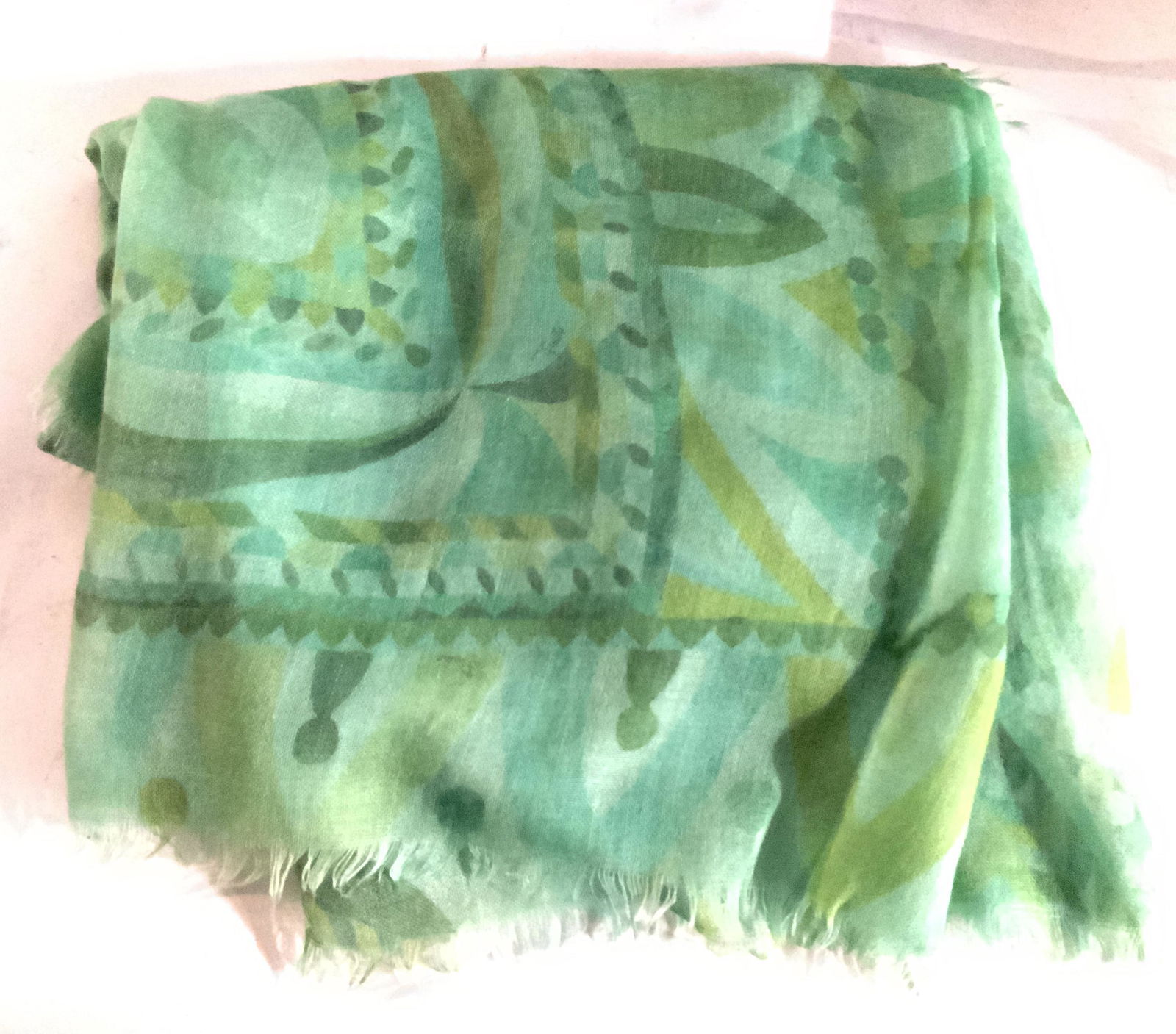 Abstract Print Green Fringe Sarong/Wrap (1 of 6)
