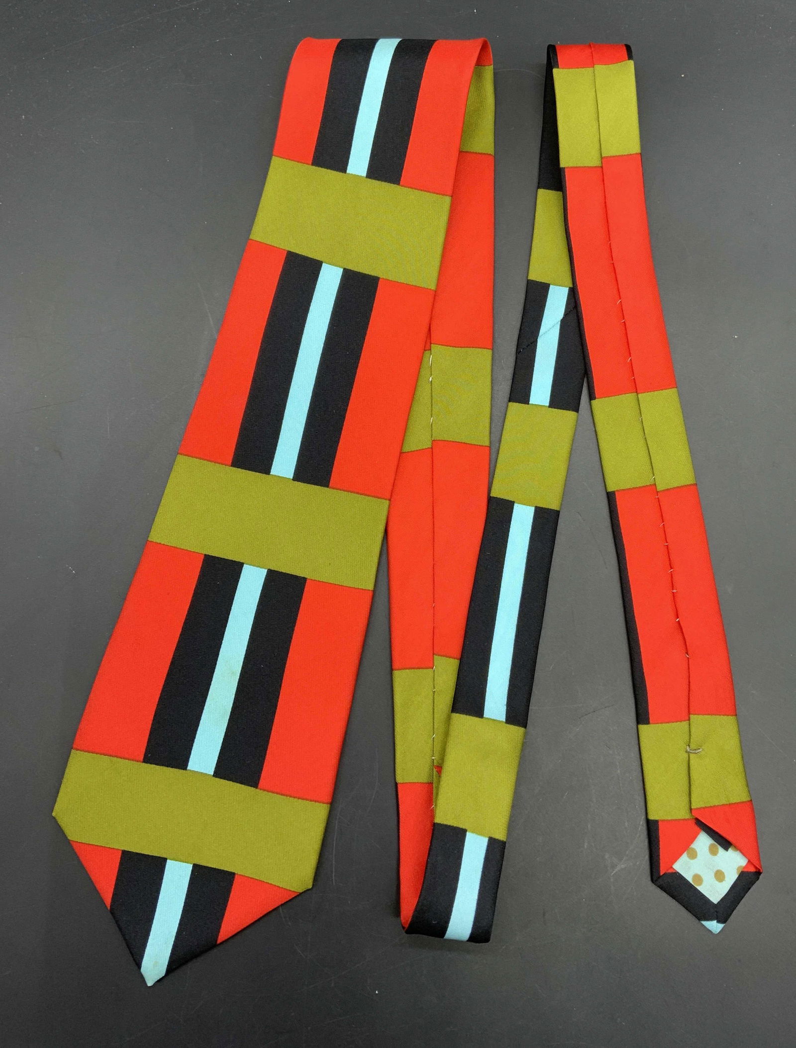 GENE MEYER Geometric Multi Color Silk Tie (1 of 5)