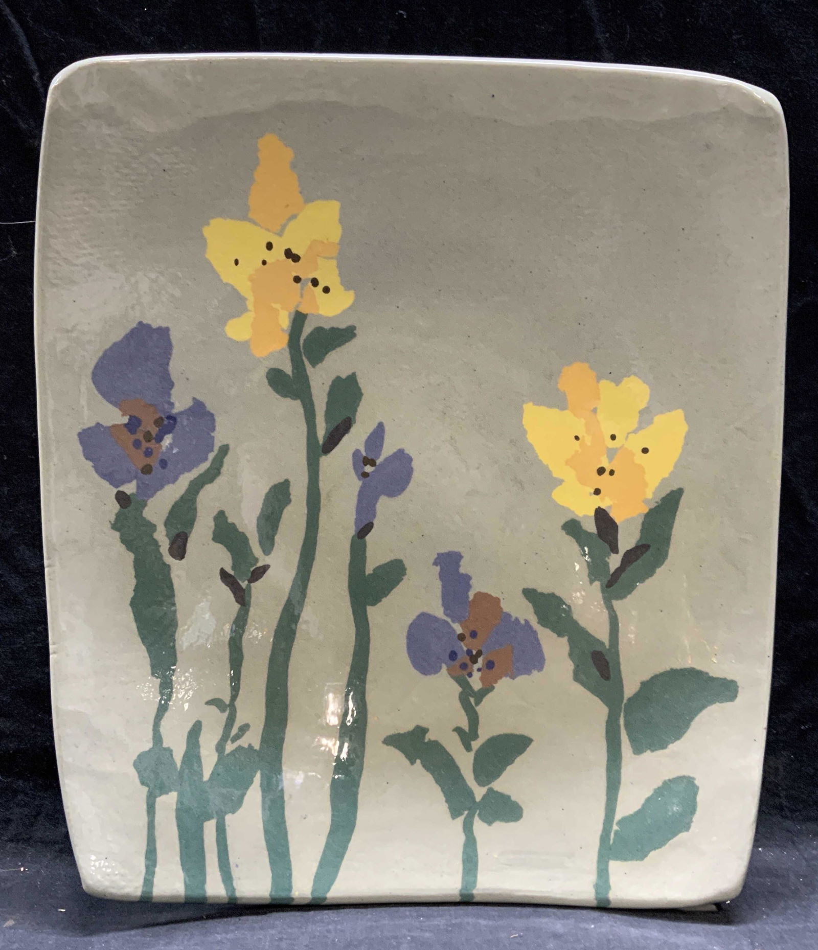 Signed Artisan Leverenz Floral Ceramic XL Platter (1 of 6)