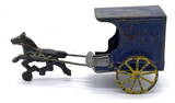Antique Tin Horse & Milk Cart Figural