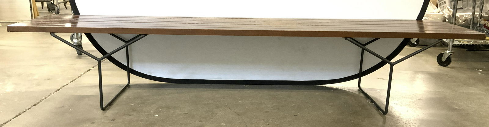 KNOLL BERTOIA MCM Wood & Metal Bench (1 of 10)