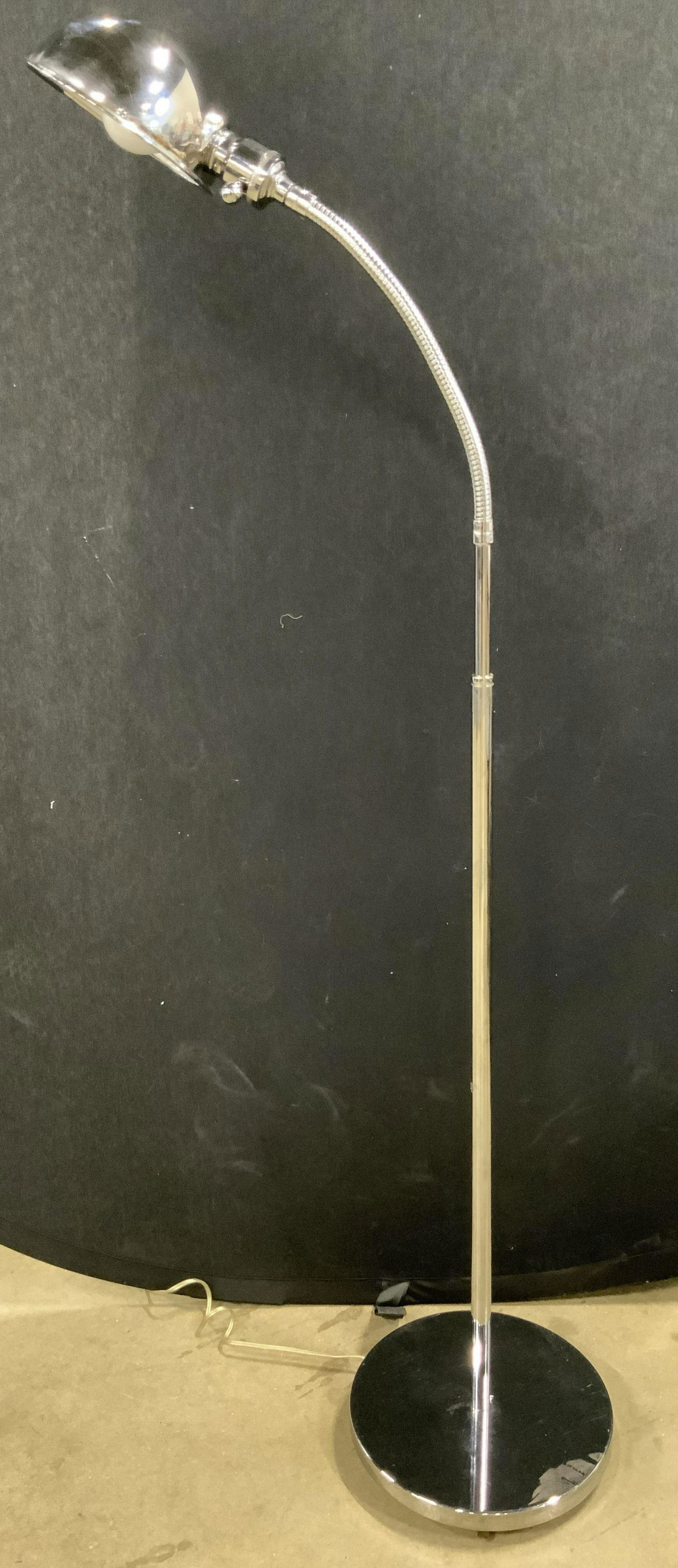 MCM Chrome Adjustable Gooseneck Floor Lamp (1 of 8)