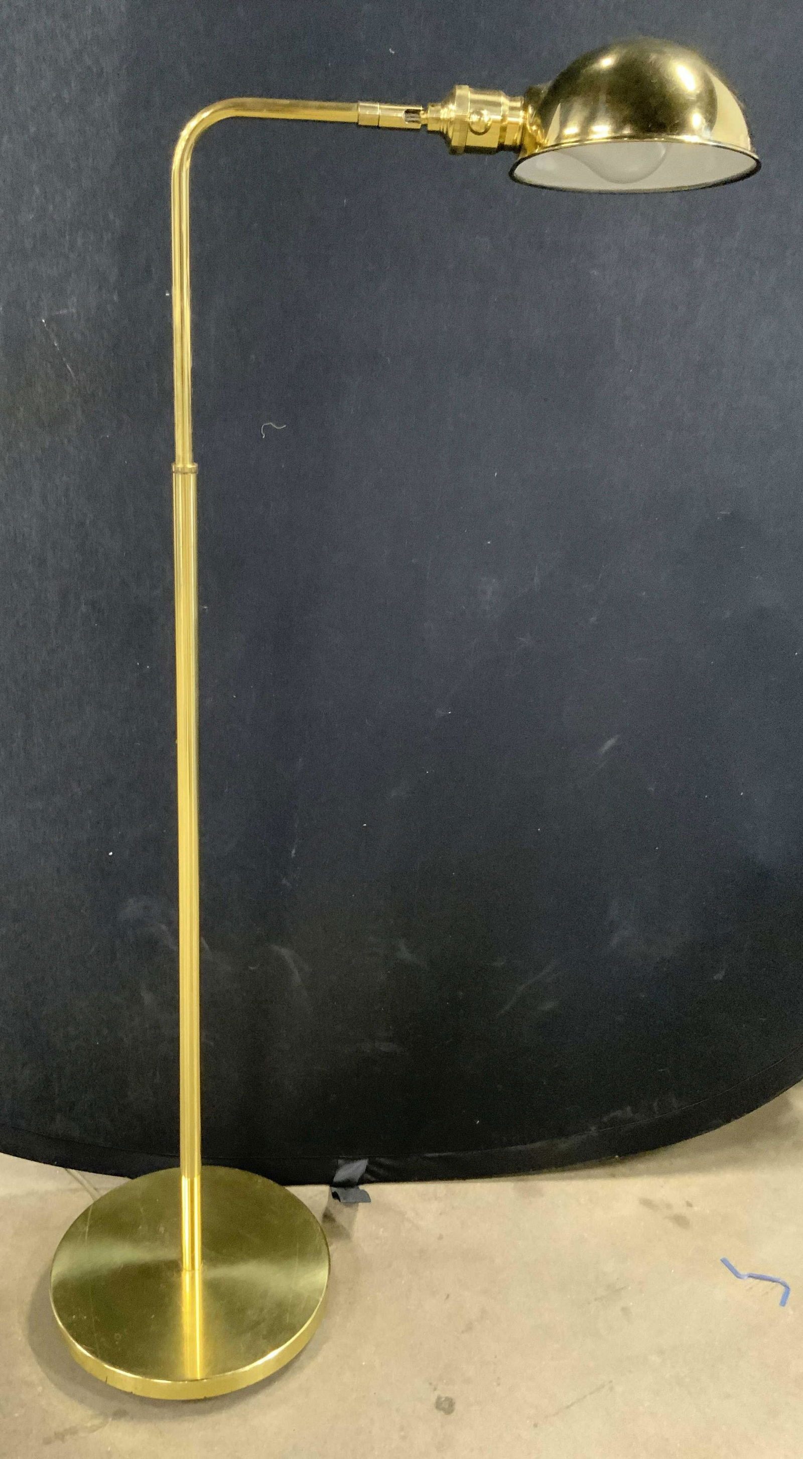 Vntg Brass Dome Shade Adjustable Floor Lamp (1 of 8)