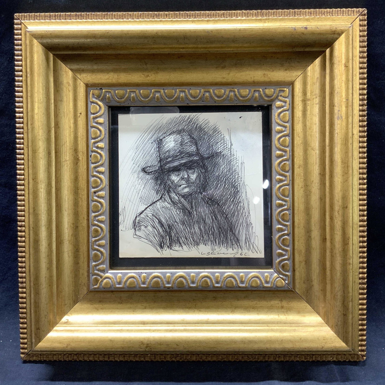 LOWRY Signed Ink Portrait Drawing (1 of 7)