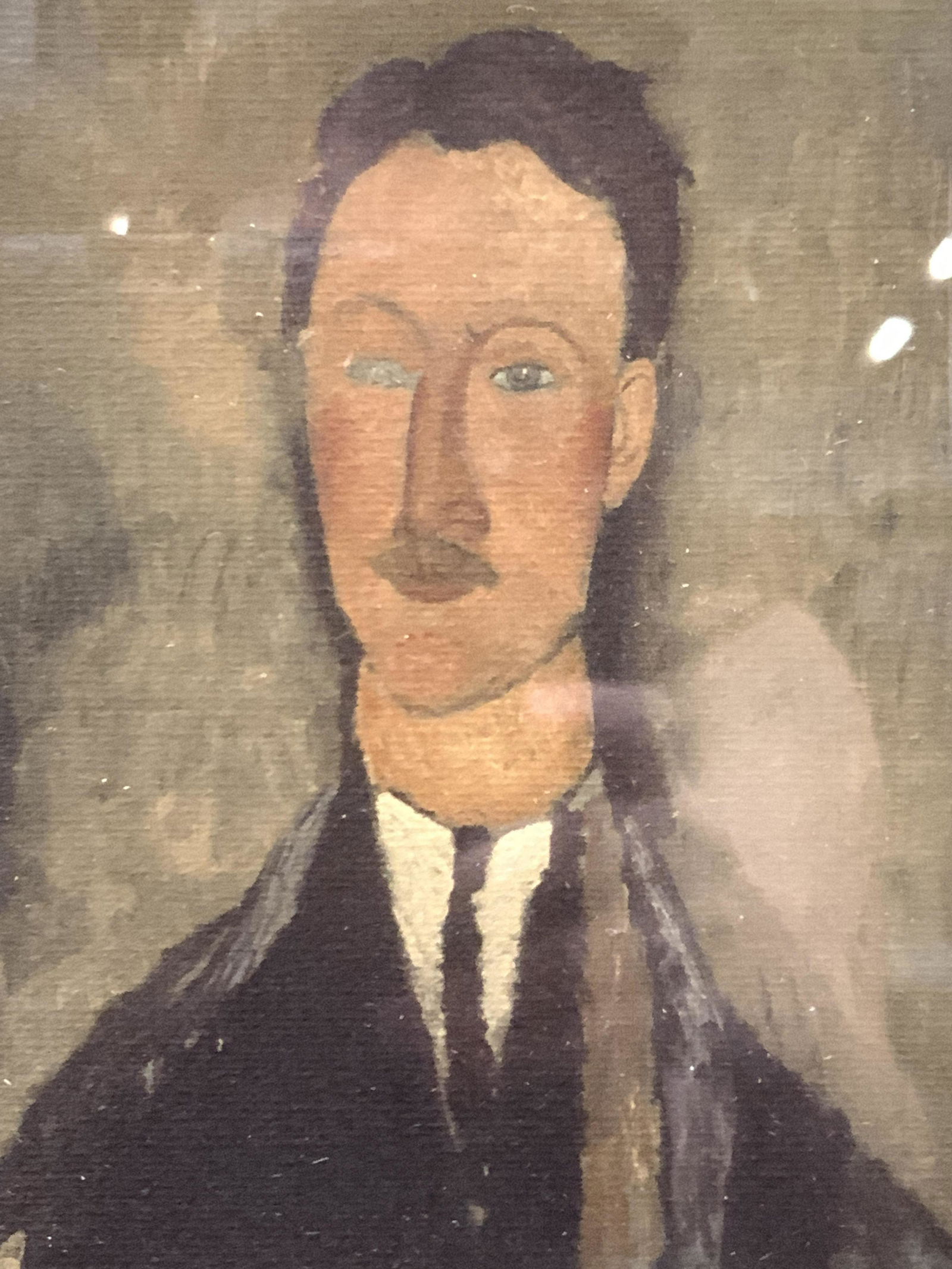 ATTR MODIGLIANI Signed Block Print Portrait Of Man (1 of 9)