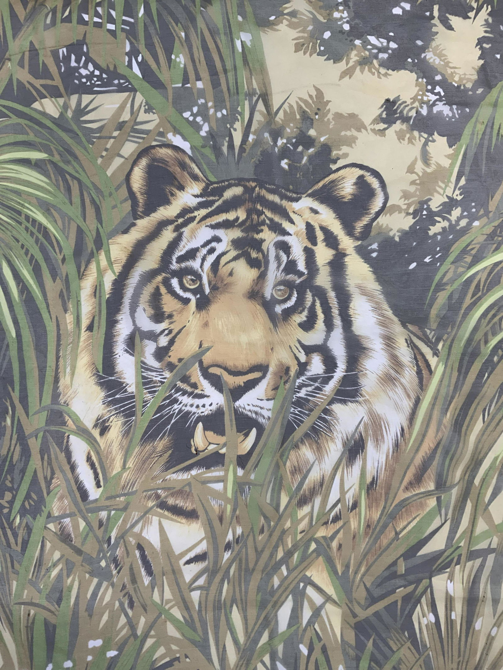 Dolce & Gabbana Green Silk Tiger Scarf (1 of 7)